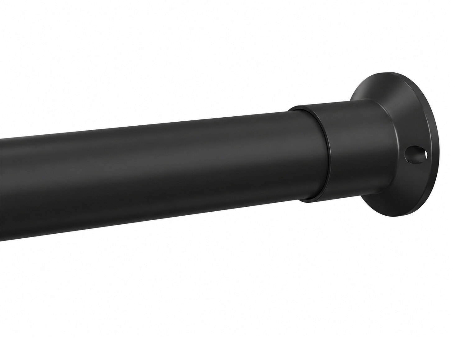 Aoibox  Adjustable Heavy Duty Closet Rod 18 to 80 in Matte Black with Fully Wrapped Brackets 66 lb Capacity
