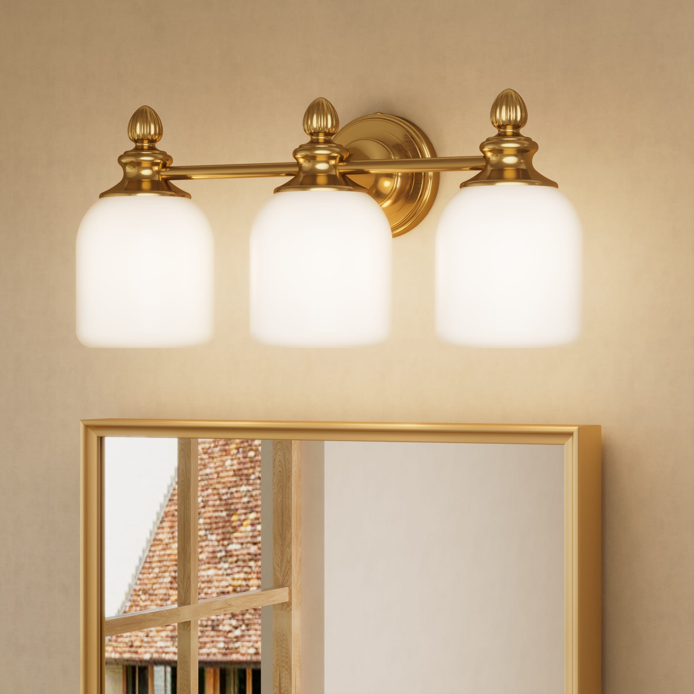 TETOTE 3-Light Gold Vanity Light Bathroom Light Fixture Transitional Vanity light