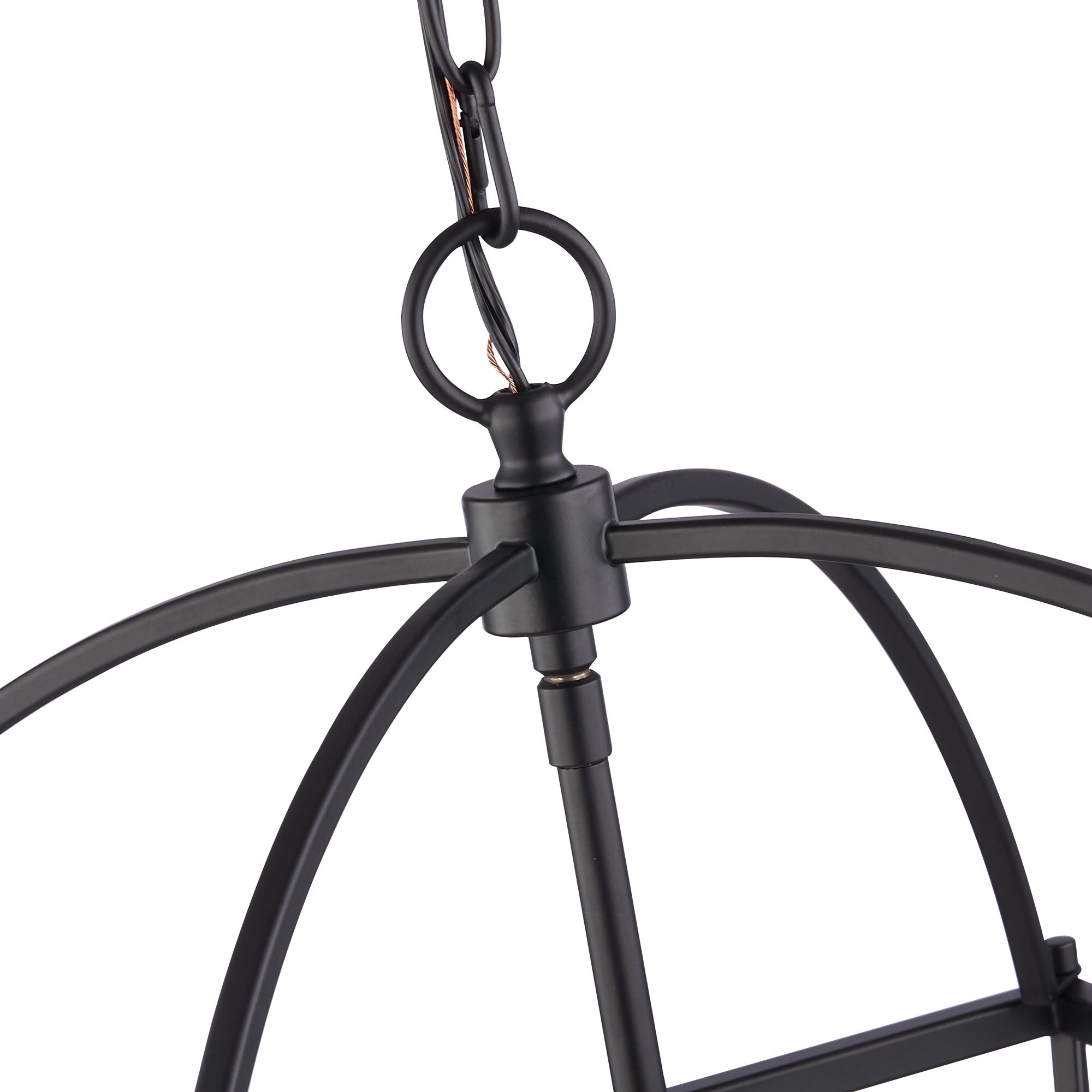 allen + roth Hannah 6 -Light Matte black Transitional Cone Medium Hanging Pendant light