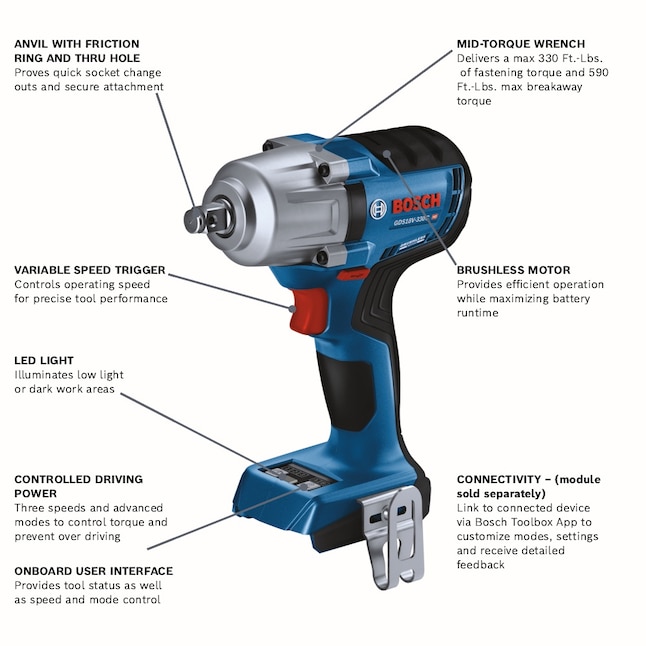 Bosch 18-volt Variable Speed Brushless 1/2-in square Drive