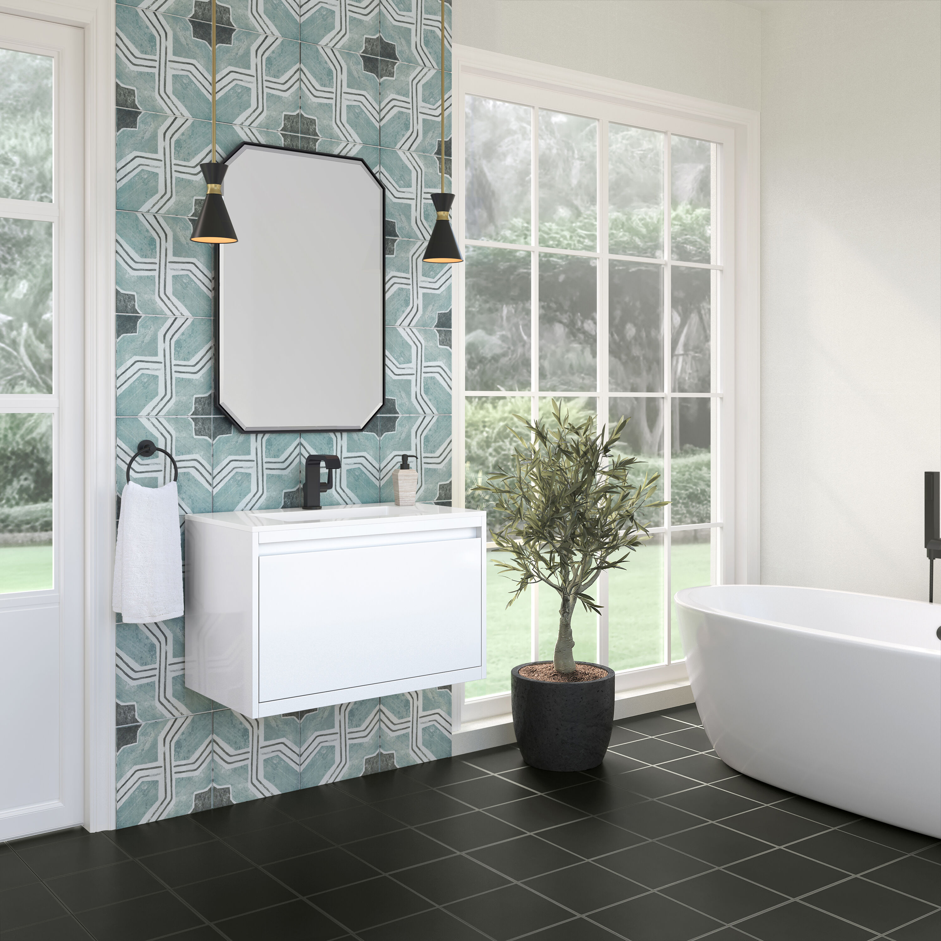 James Martin Vanities 805-V31.5-GW-MB-GW Bath-Vanity-Combo - View #5