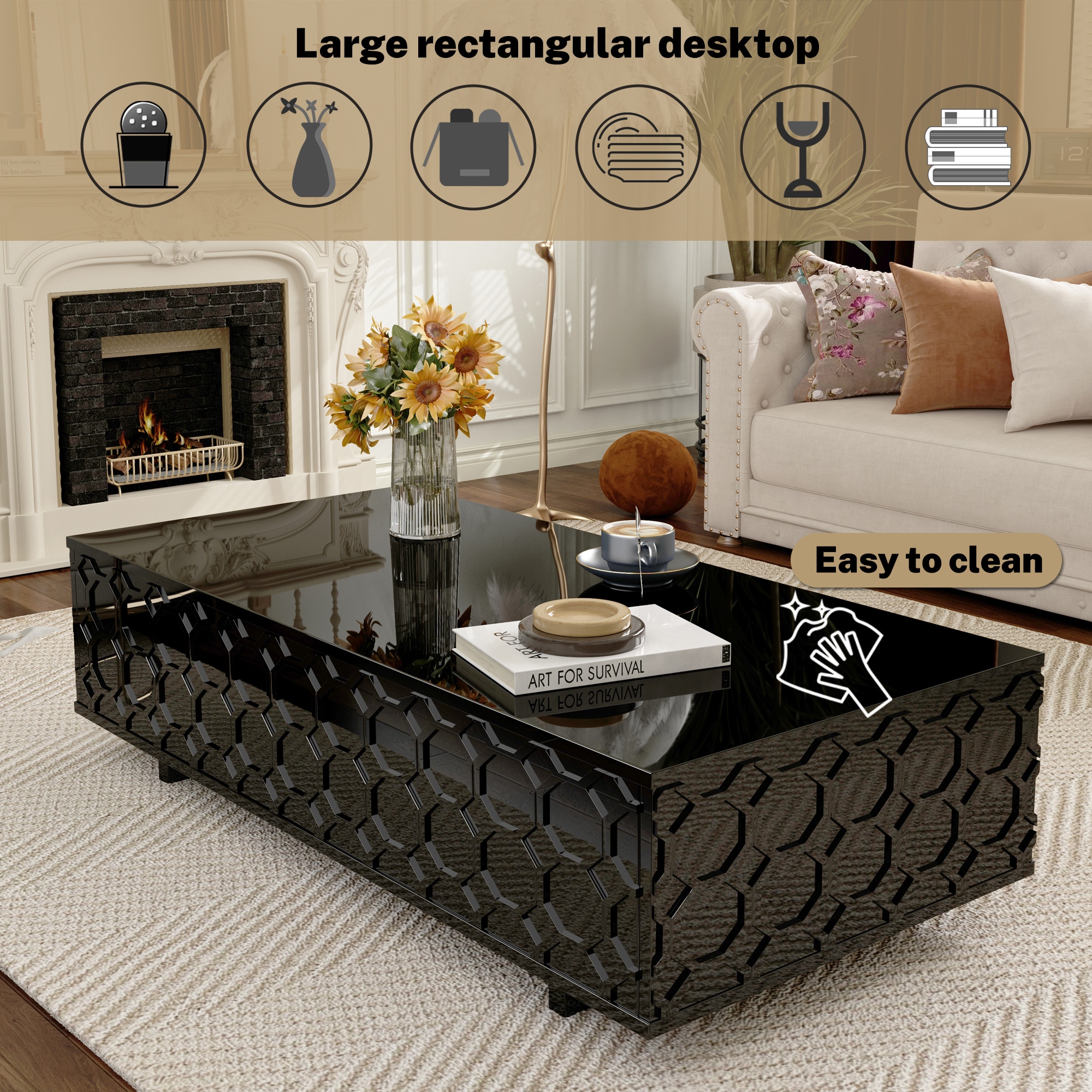 Clihome CL-CF1-BK Coffee-Tables - View #9