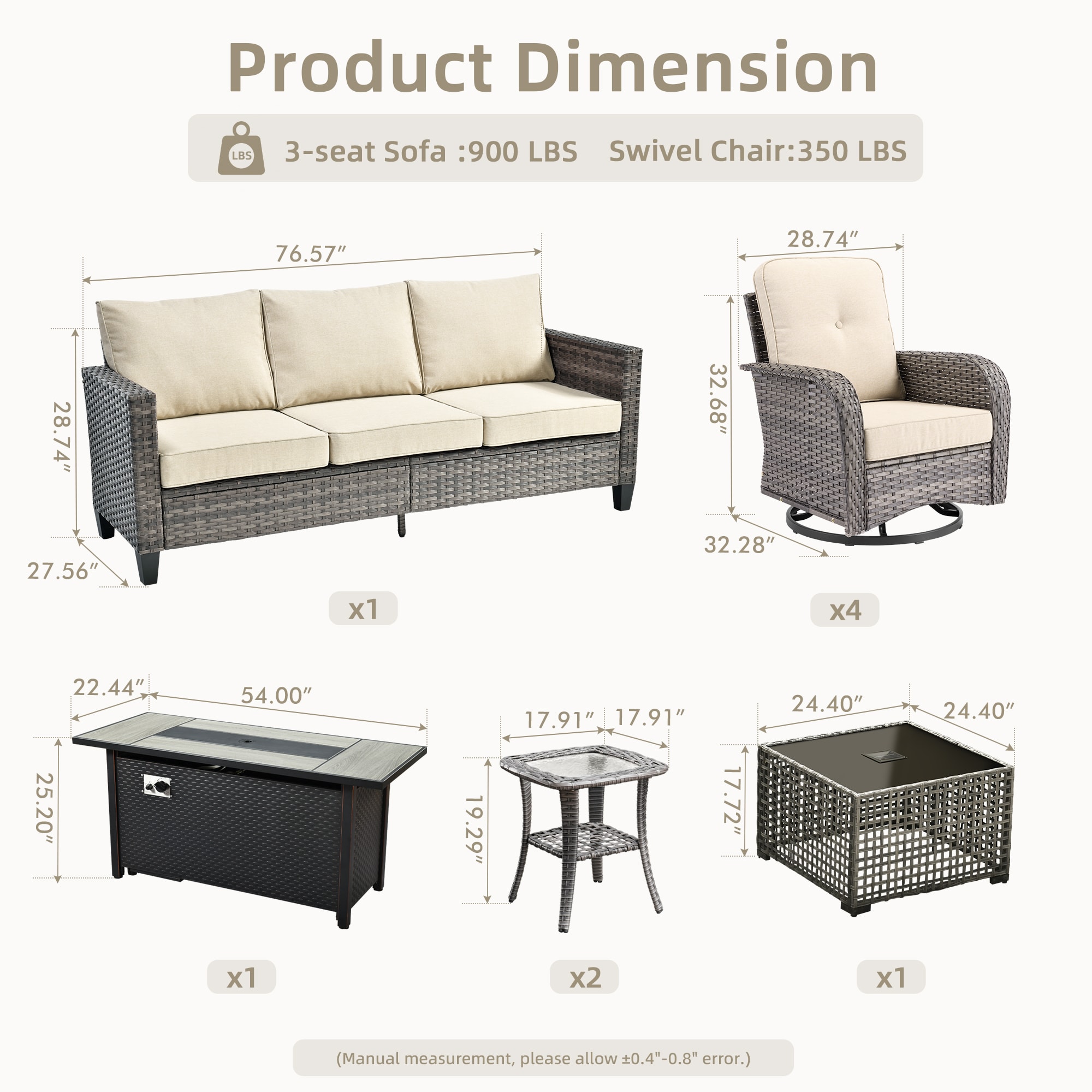 weaxty HMB8503YZGNCRS610S1 Patio-Conversation-Sets - View #7