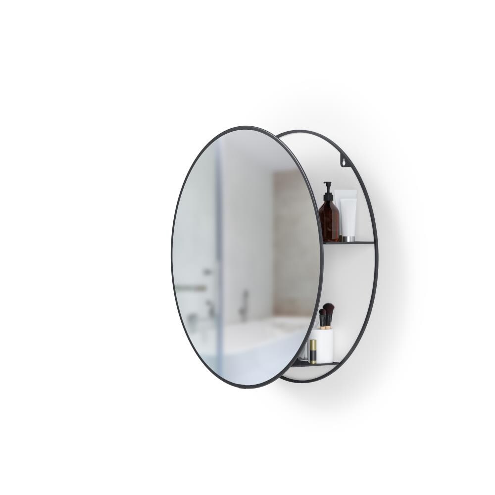 Framed Vanity Mirror In The Mirrors, Round Black Framed Mirror With Shelf