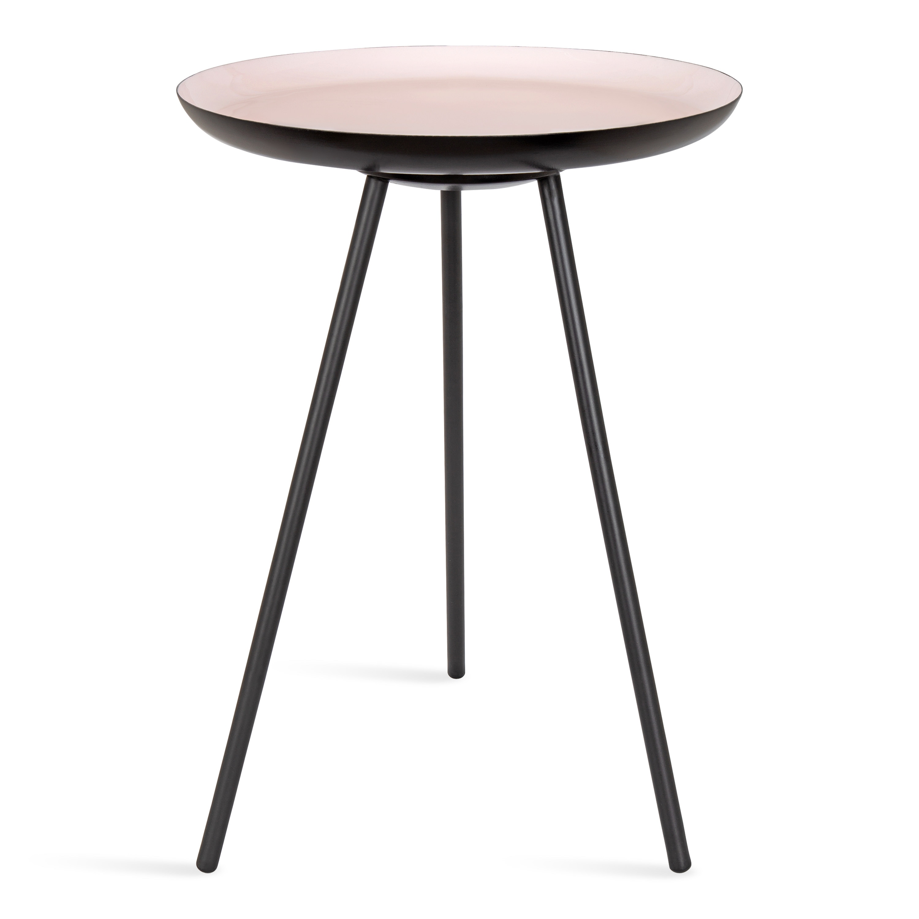 Kate and Laurel 217244 Laranya 15.00-Inches W x 22.50-Inches H Pink Metal Round Glam End Table Assembly Required