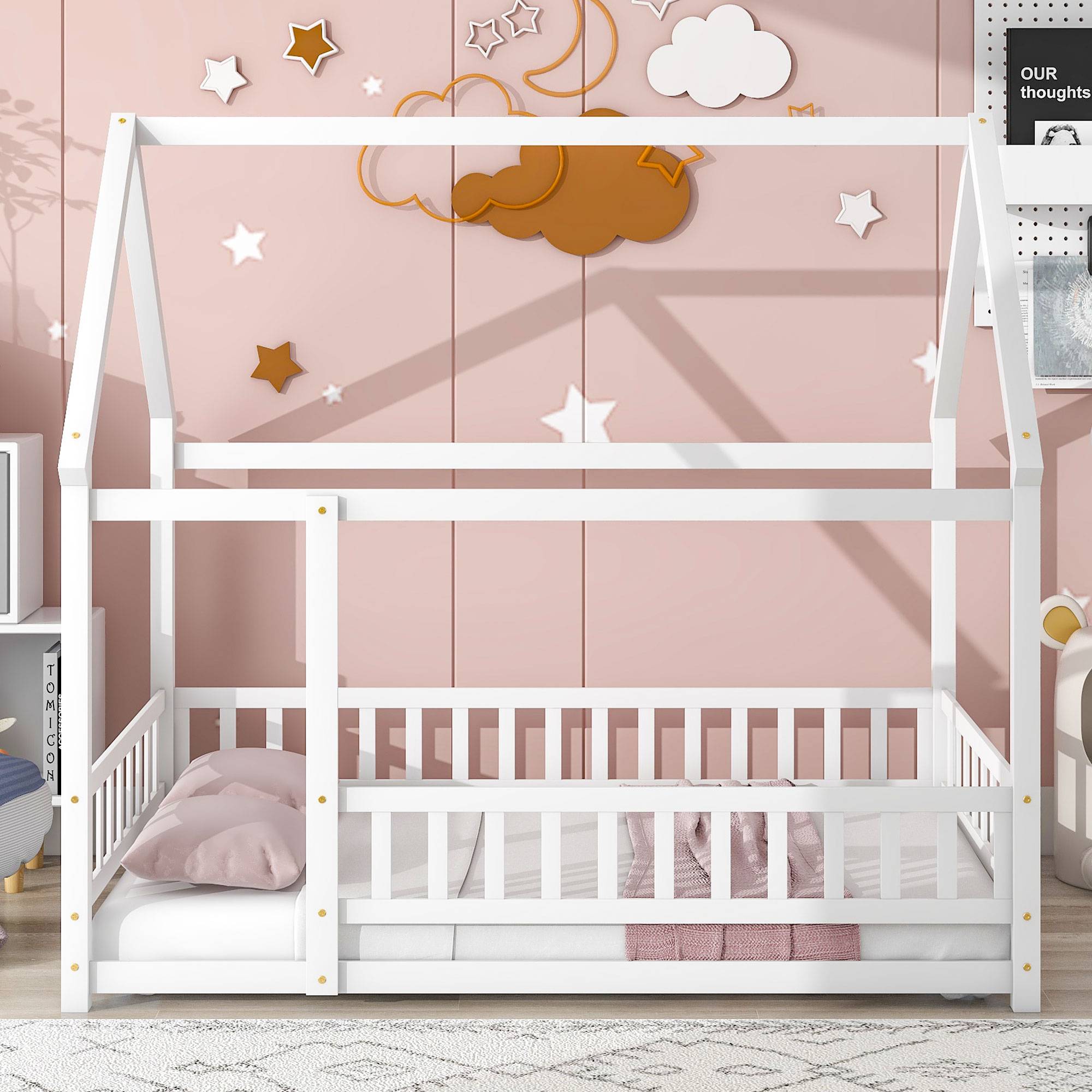 Yiekholo LL-1008AAK White White Toddler Bed