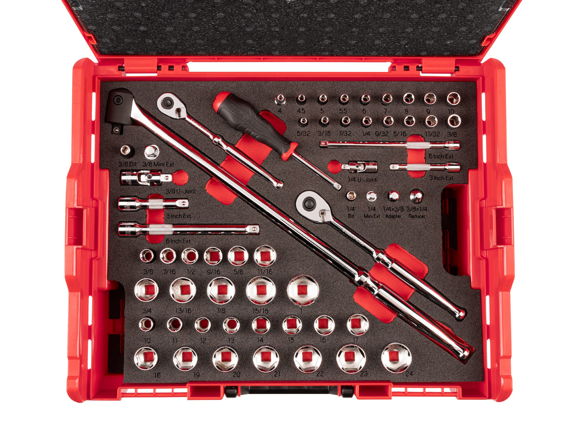 TEKTON 1/4-in, 3/8-in Drive Standard (SAE) and Metric Shallow/Deep Socket Set (105-Pieces) OLB91301 Sansujyuku sansujyuku.com