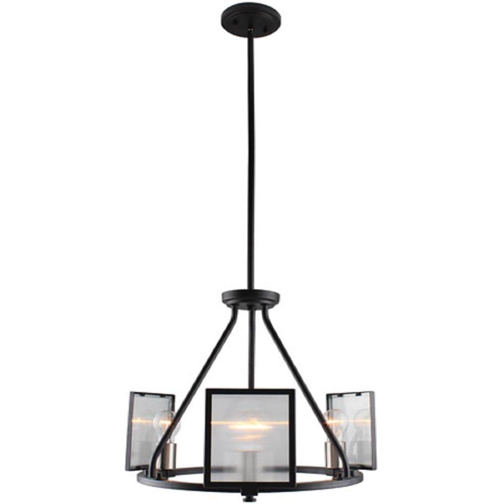 EGLO 203724A Henessy 3-Light Brushed Black Transitional Chandelier