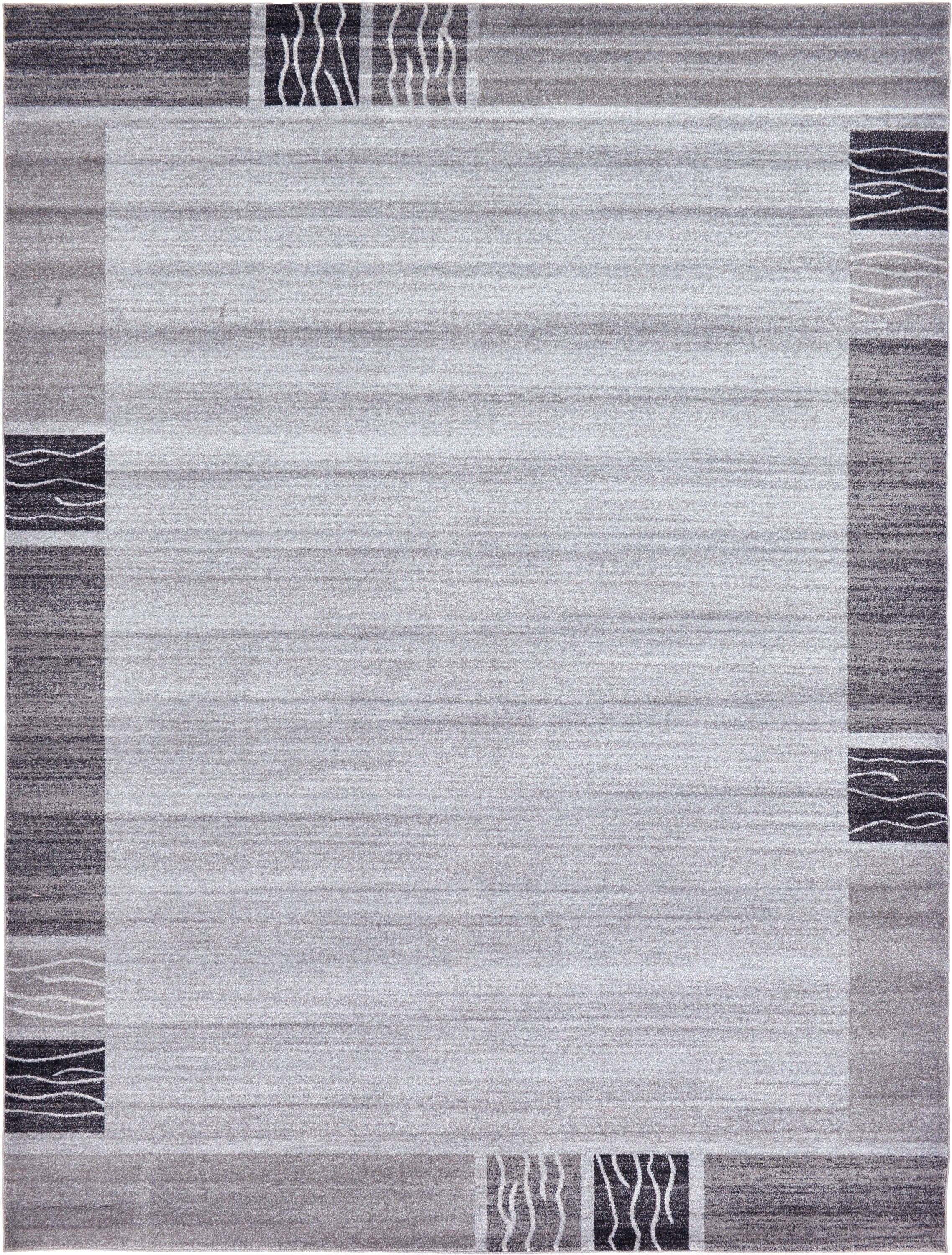 Angelica Light Gray 9' x 12' Tufted Geometric Synthetic Area Rug