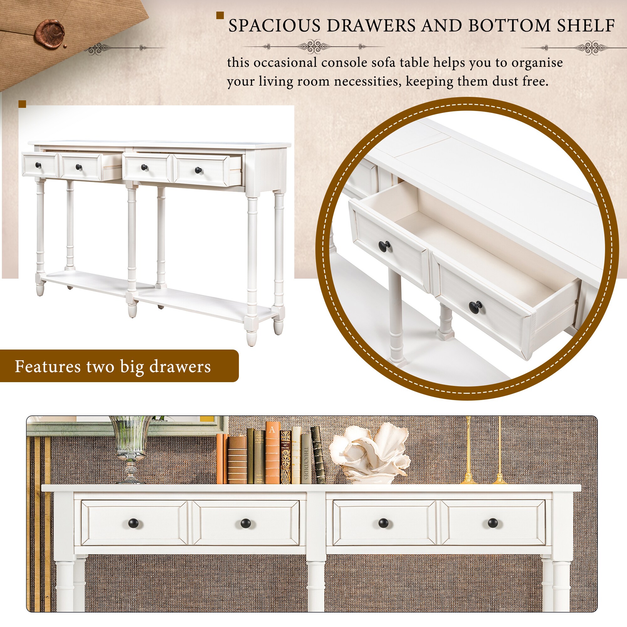 SINOFURN SYA330146WT Console-Sofa-Tables - View #12