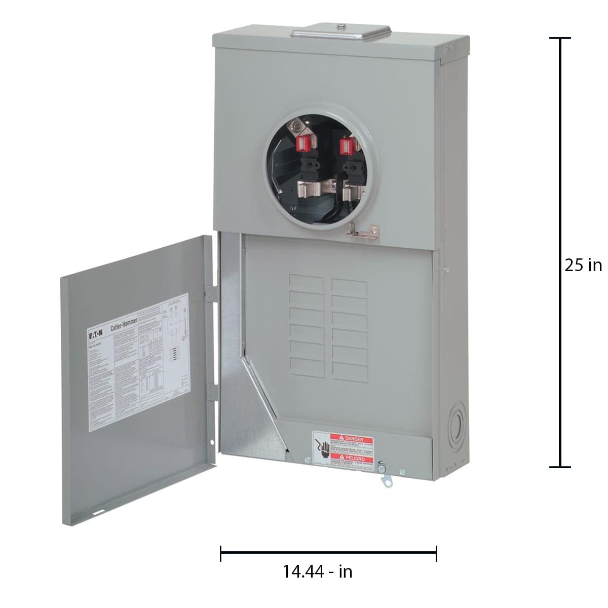 Eaton Type BR 200-Amp 12-Spaces 12-Circuit Outdoor Main Lug Meter Combo  Load Center in the Breaker Boxes department at