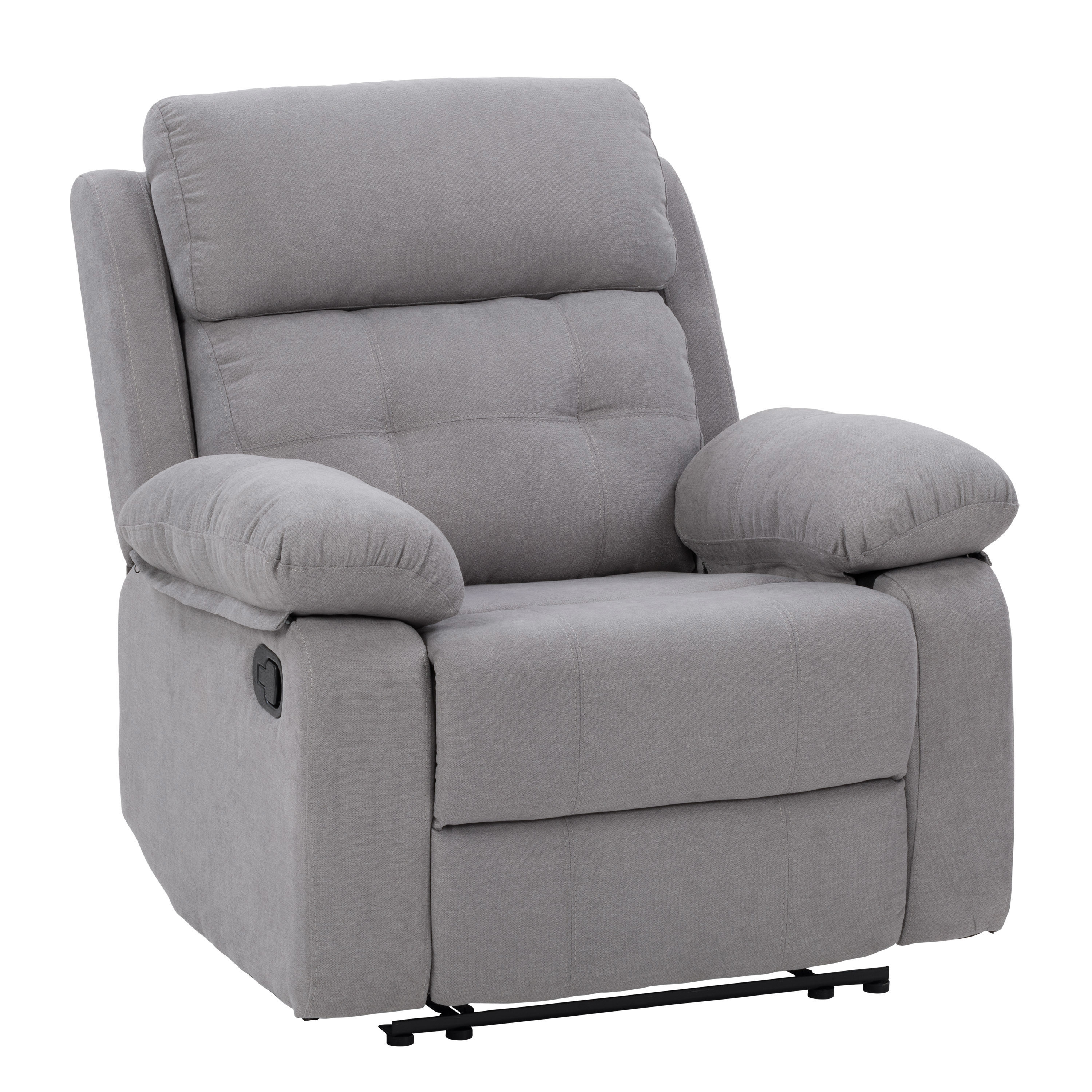 CorLiving Recliner Chair with Extending Foot Rest, Light Grey