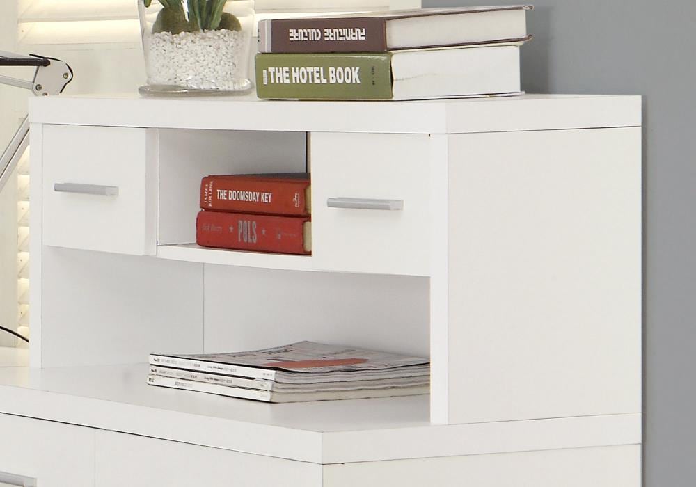 Monarch Specialties 47.25-in White Modern/Contemporary Rubberwood L ...