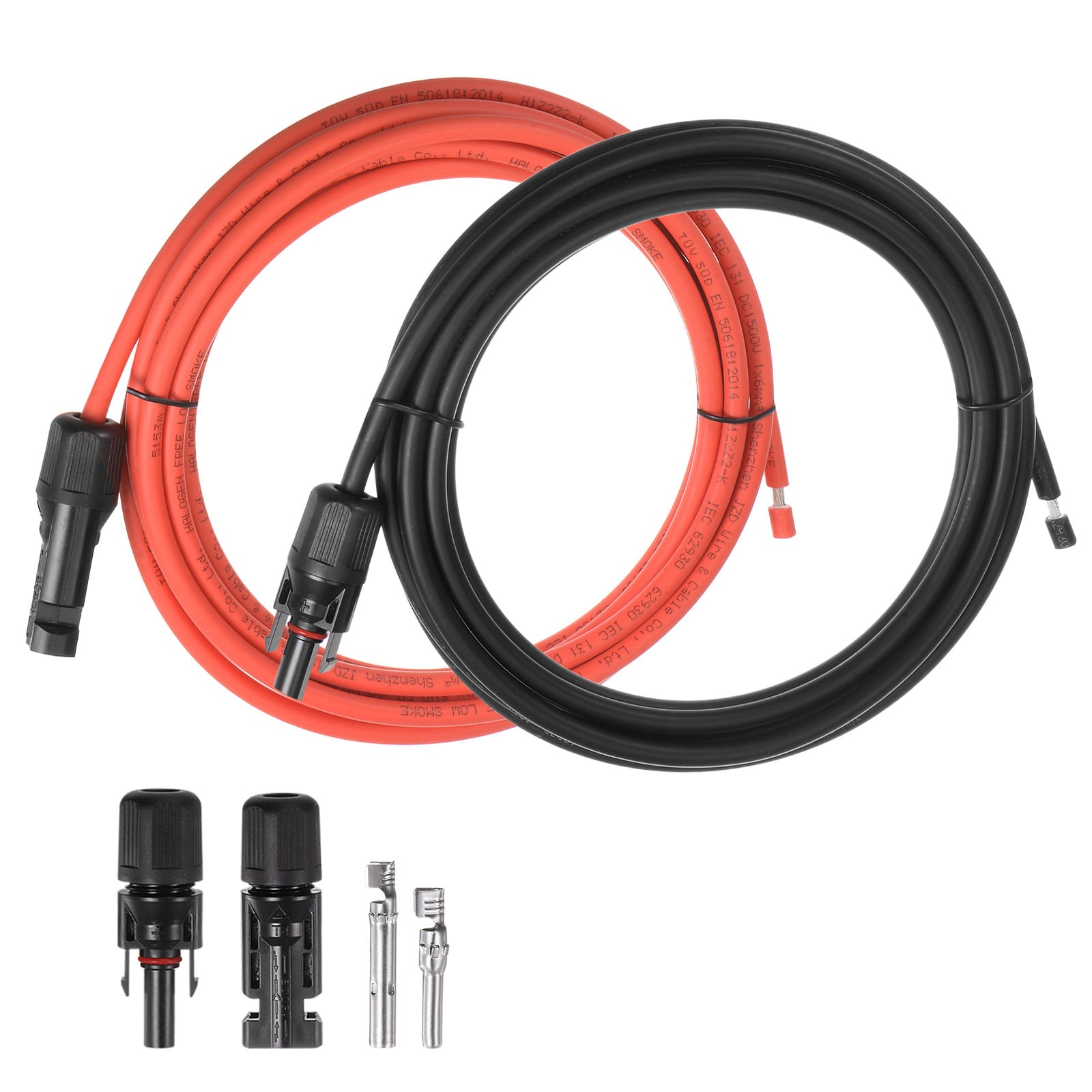 Unique Bargains - Solar Panel Wire 10ft 10 AWG 6mm2 Solar Cable Tinned Copper Wire with Female an...