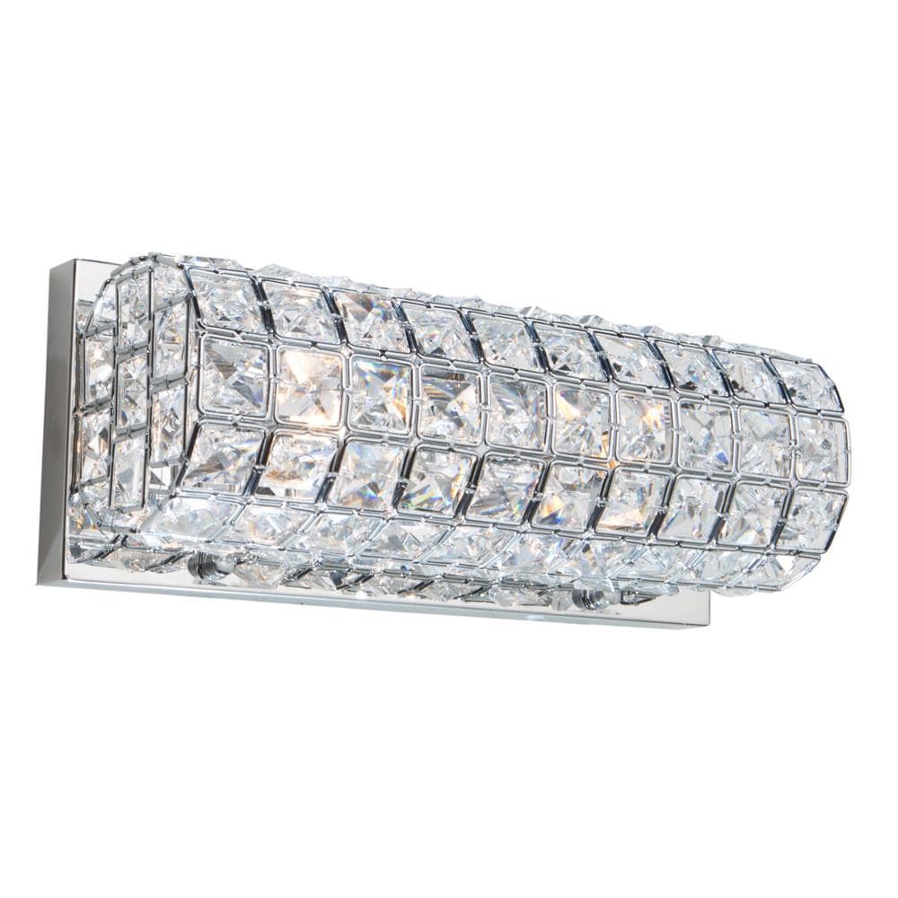 ARTCRAFT AC10192 Sterling 4-in W 2-Light Chrome Transitional Wall Sconce