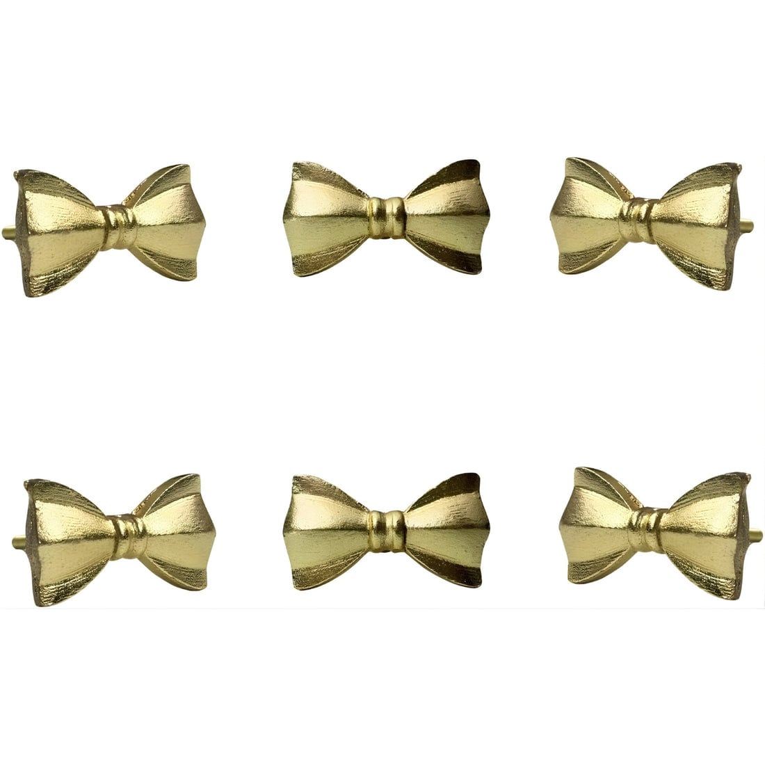 Perilla Home Bow Tie Brass Knobs (Set of 6) #SE88850456