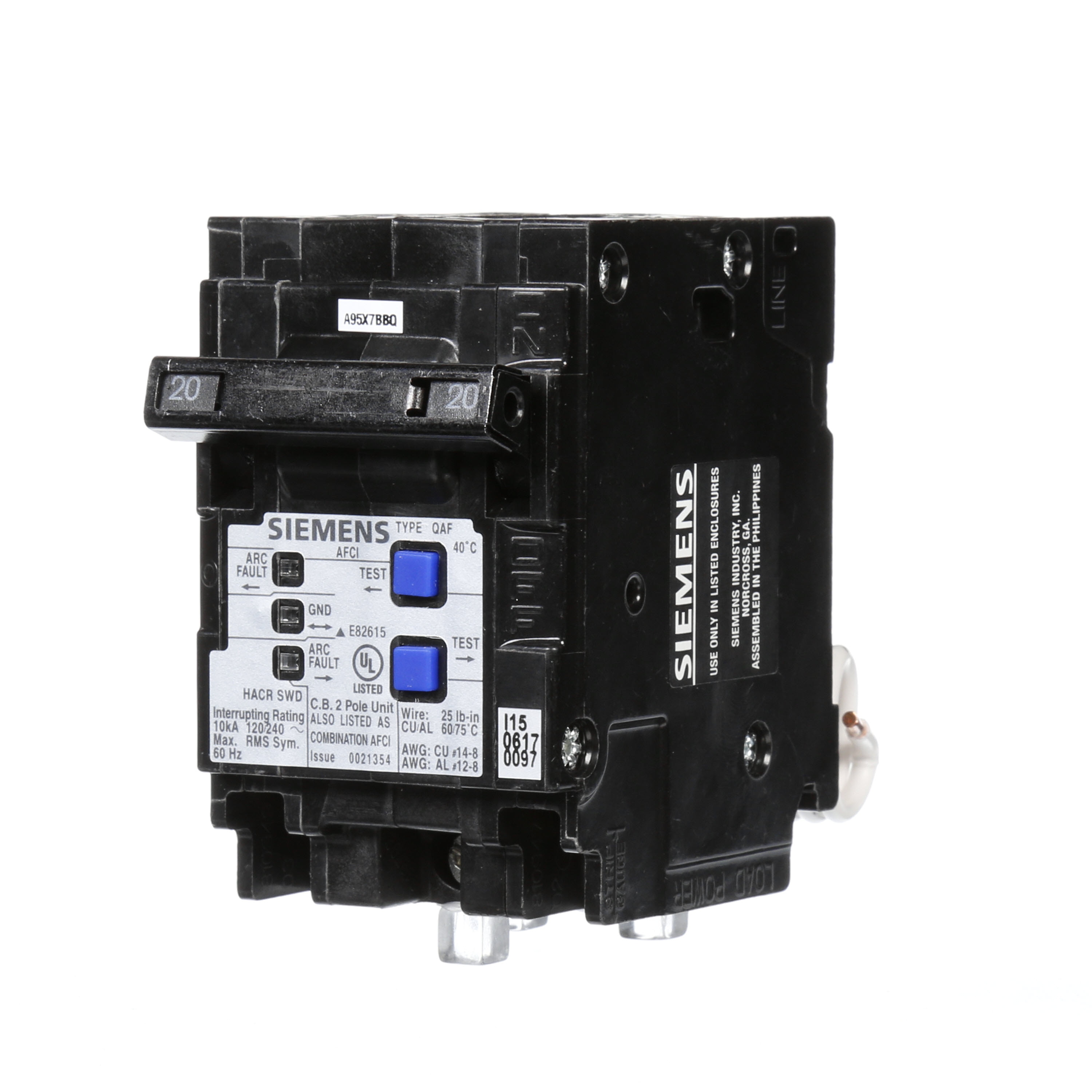 Siemens 20-amp 2-Pole Combination Arc Fault Circuit Breaker Q220AFCP Sansujyuku sansujyuku.com