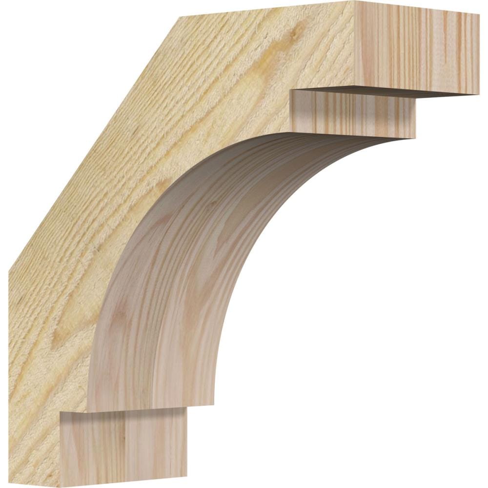 Ekena Millwork BRC04X10X10MRC00RDF 4-in x 10-in x 10-in Douglas Fir Unfinished Wood Merced Rough Sawn Knee Brace