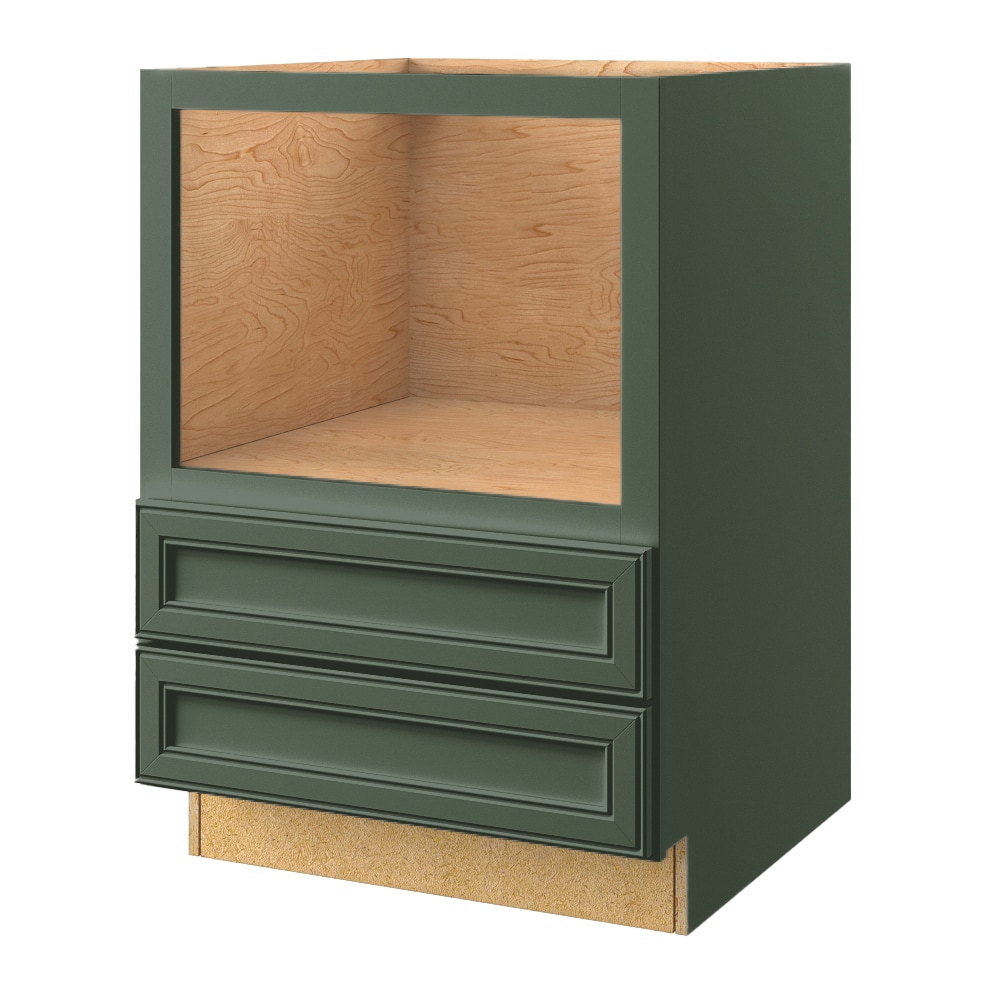 Heathrow 30-in W x 34.5-in H x 24-in D Sage 2-Drawers Microwave Base Fully Assembled Cabinet (Recessed Panel Style) in Green | - allen + roth 57773HR