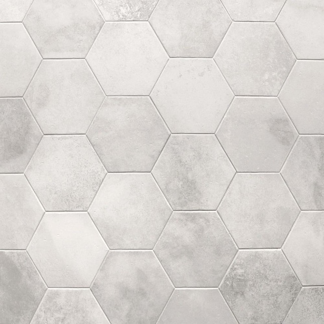 Artmore Tile Sorrento Blanco 8-in x 10-in Matte Porcelain Cement Look ...