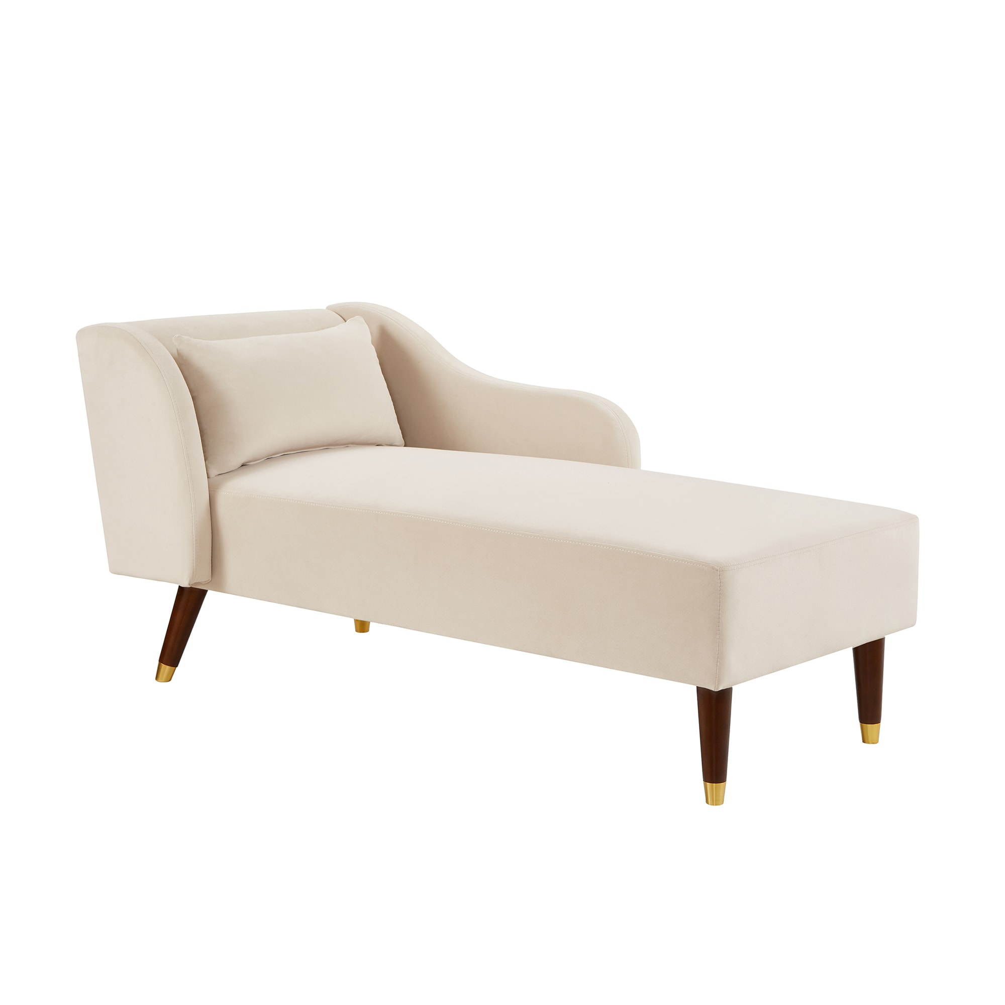 Bybafun YC9900009 Modern Beige Velvet Chaise Lounge