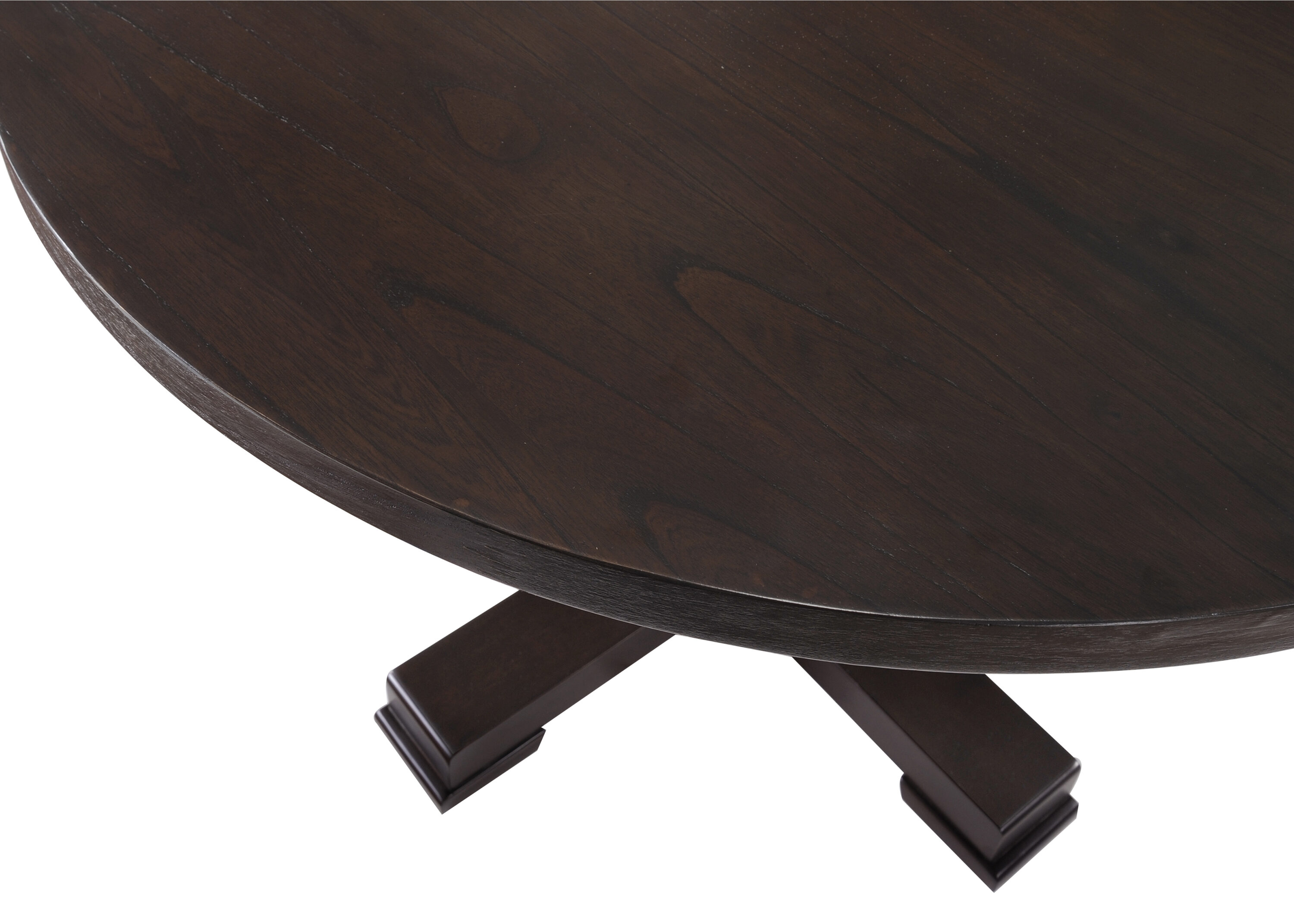 Charleston Espresso Round Wood Pedestal Dining Table