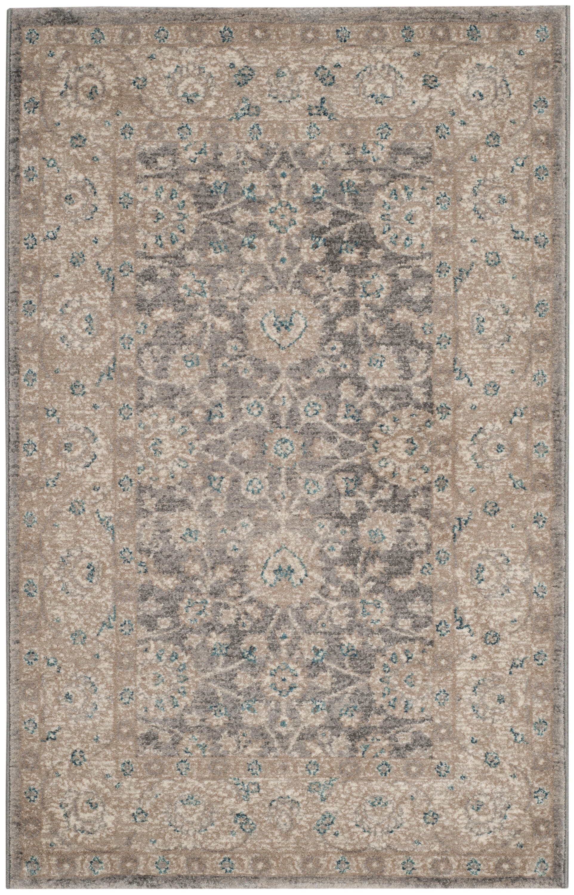 Hand-Knotted Elegance Round Synthetic Rug in Light Grey - Easy Care 30"