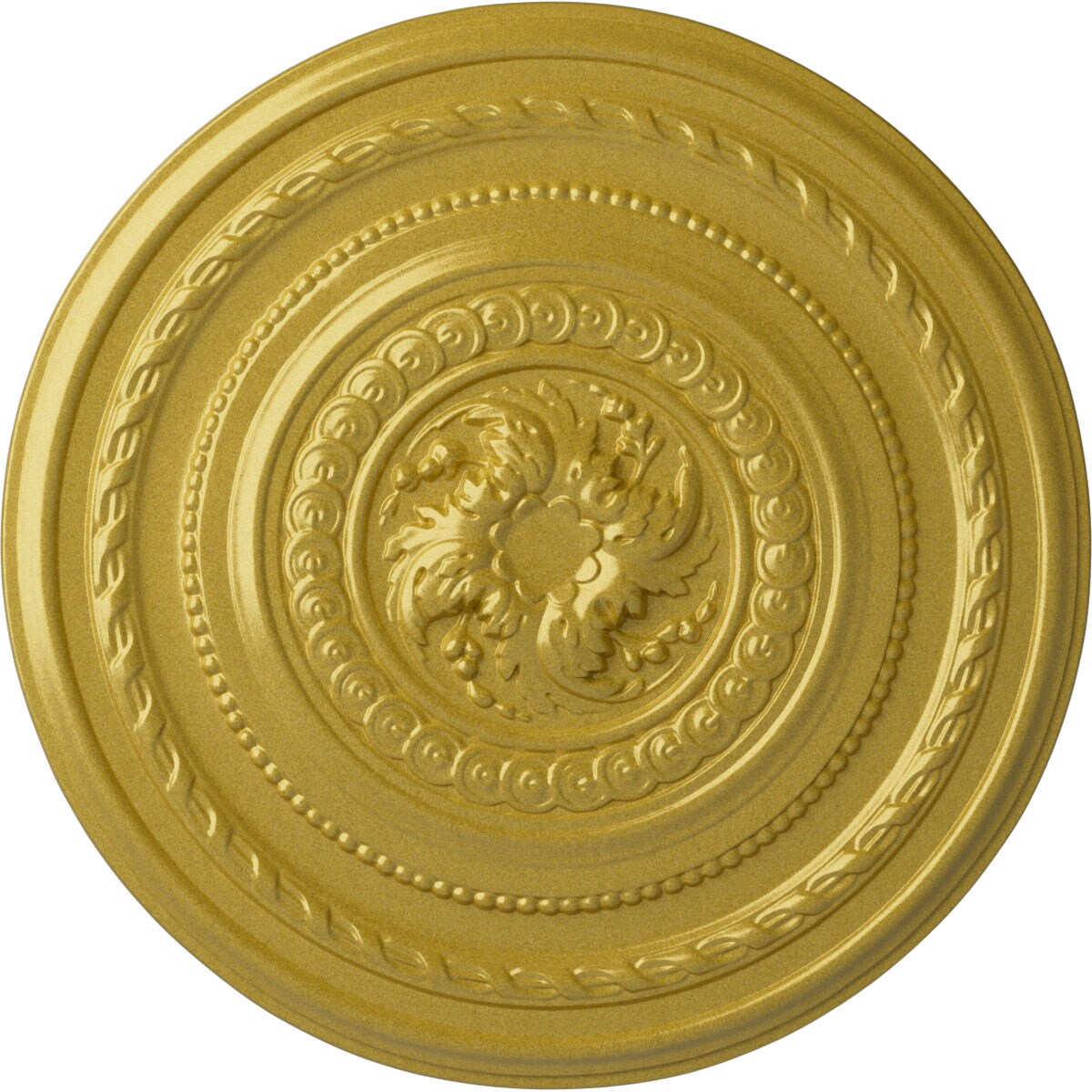 Ekena Millwork CM26PERGS Pearl 26.25-in W x 26.25-in L Painted Rich Gold Polyurethane Whole Ceiling Medallion