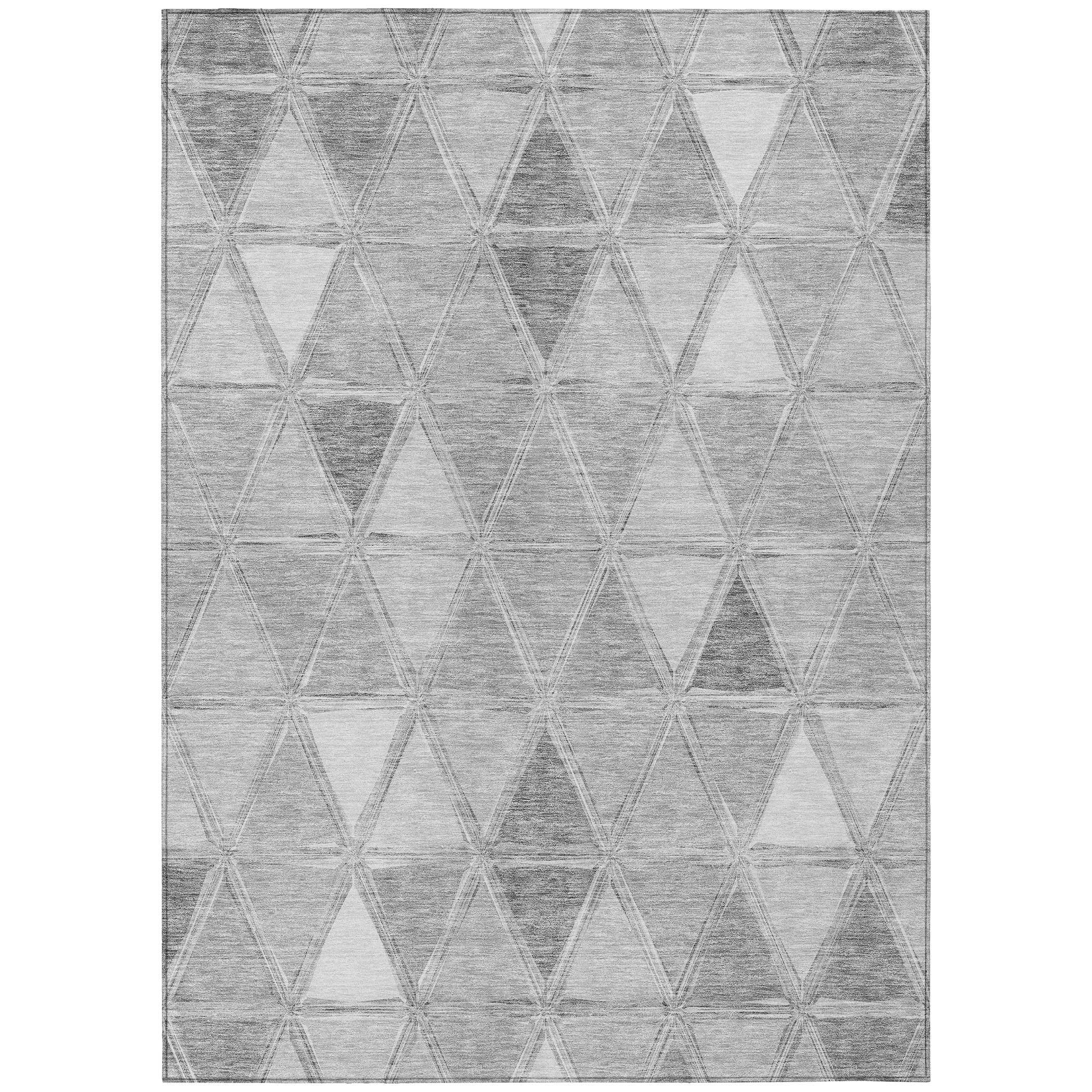 Addison Rugs ACN722GY5X8 Chantille ACN722GY 5 x 7 (ft) Polyester Gray Rectangular Indoor/Outdoor Geometric Machine washable Area rug