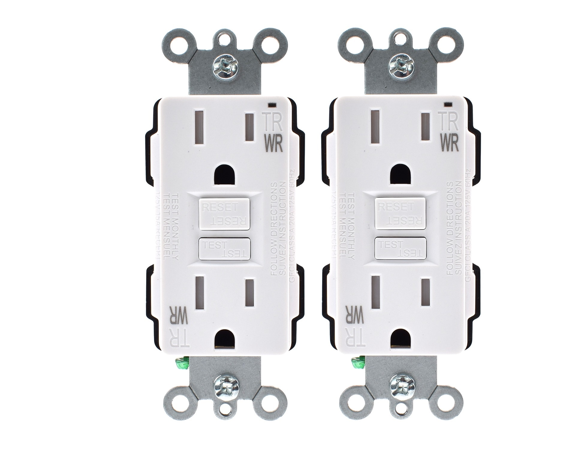 Utilitech G1915TW-WH2 15 -Amp 125-volt Tamper Resistant Weather Resistant GFCI Residential Decorator Outlet , White 2 -Pack