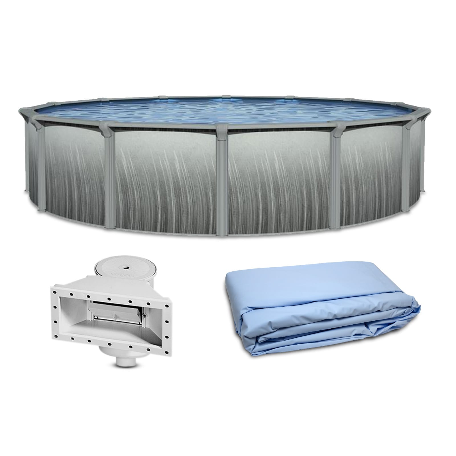 Blue Wave Martinque 24-ft x 24-ft x 52-in Metal frame Round Above-Ground Pool