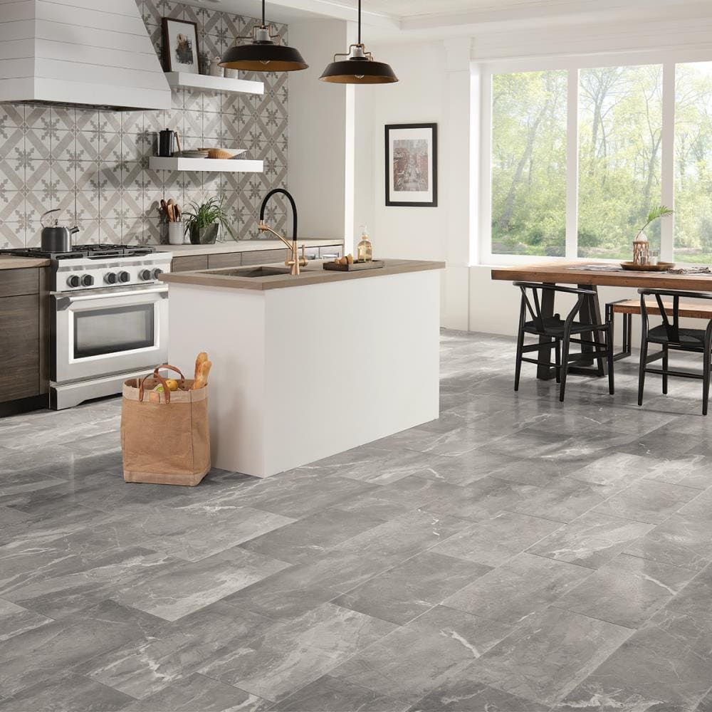 Fume Gray Marble Floor and Wall Tile - Livfloors Collection