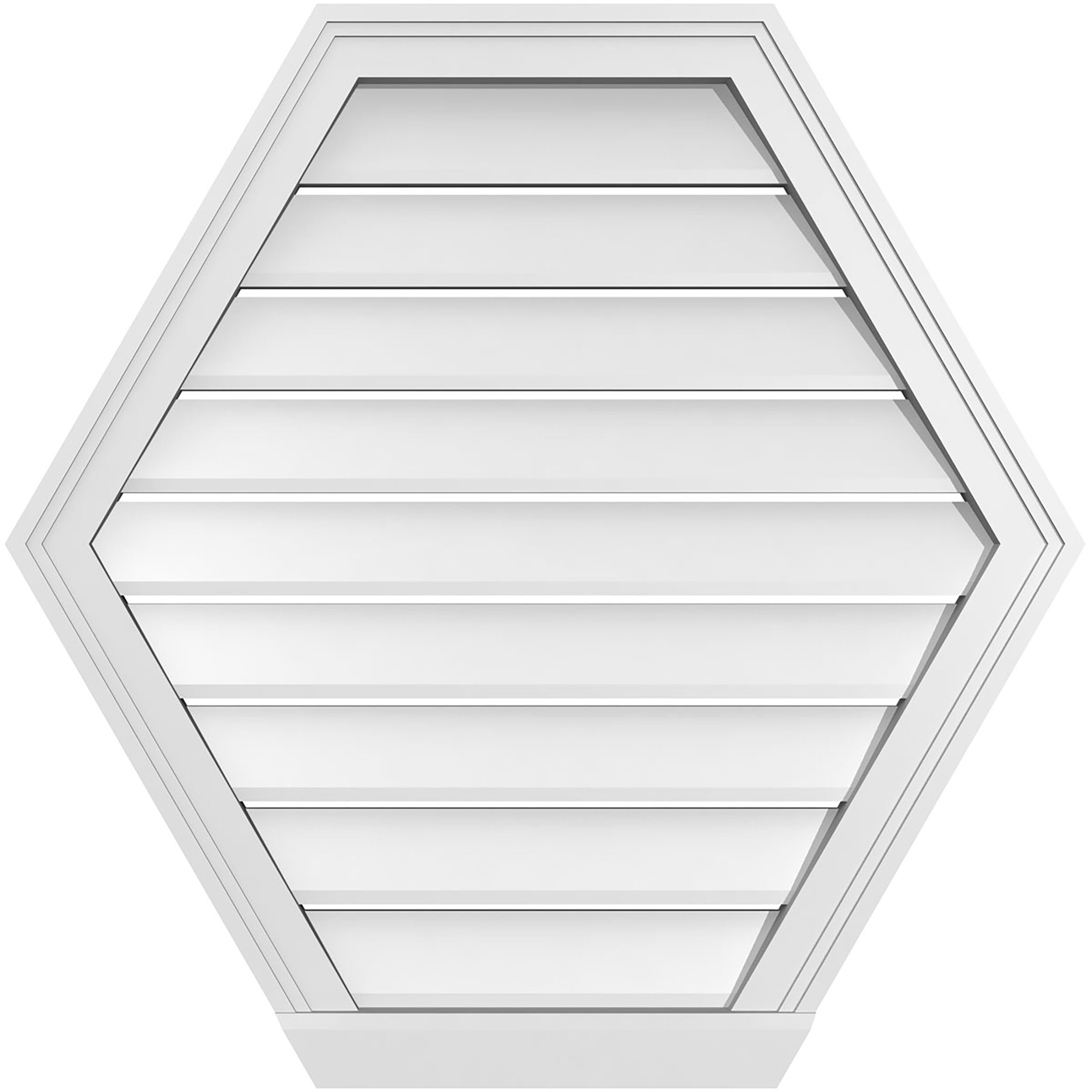 Ekena Millwork GVPHP30X3003SF 30-Inches x 30-Inches Off-white Peaked PVC Gable Louver Vent