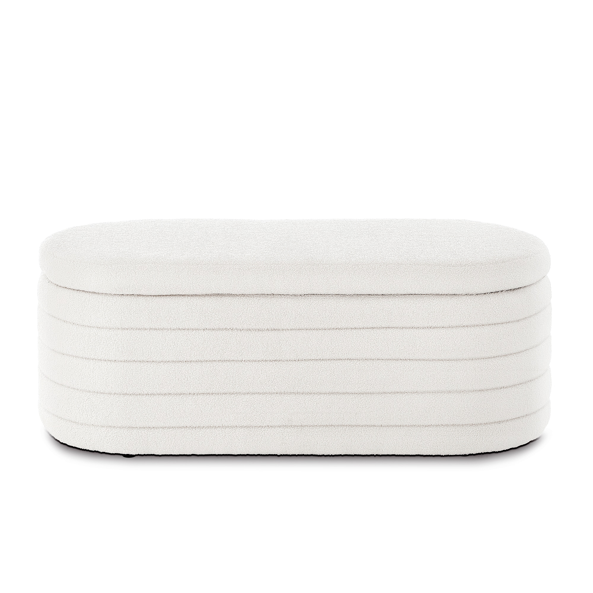 Bybafun YD3800059 Modern White Storage Bench with Storage 43-in x 17.5-in x 17.5-in