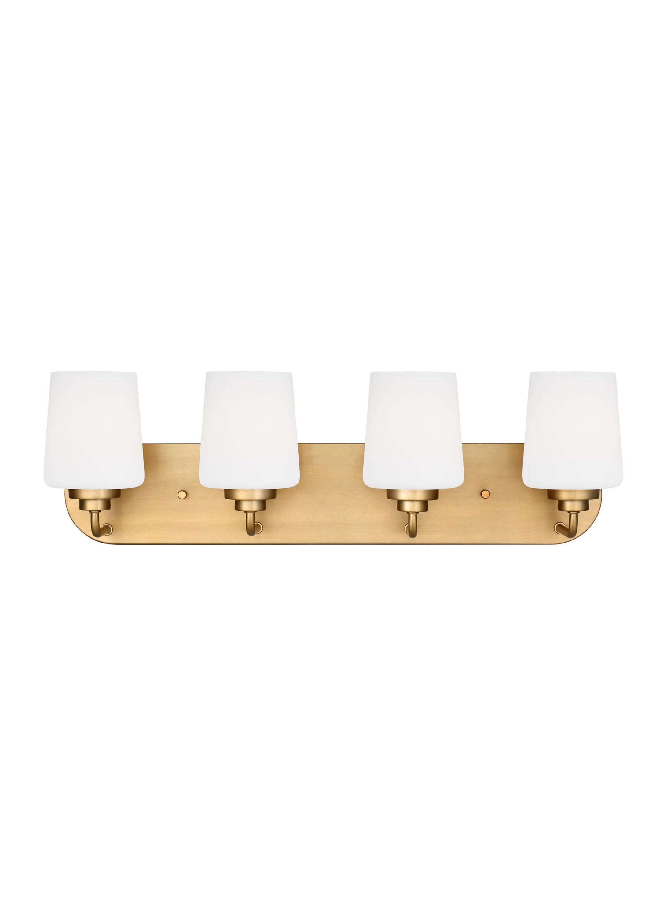 Generation Lighting 4402804EN3-848 Windom 24.375-in 4 -Light Satin Brass Traditional Vanity light