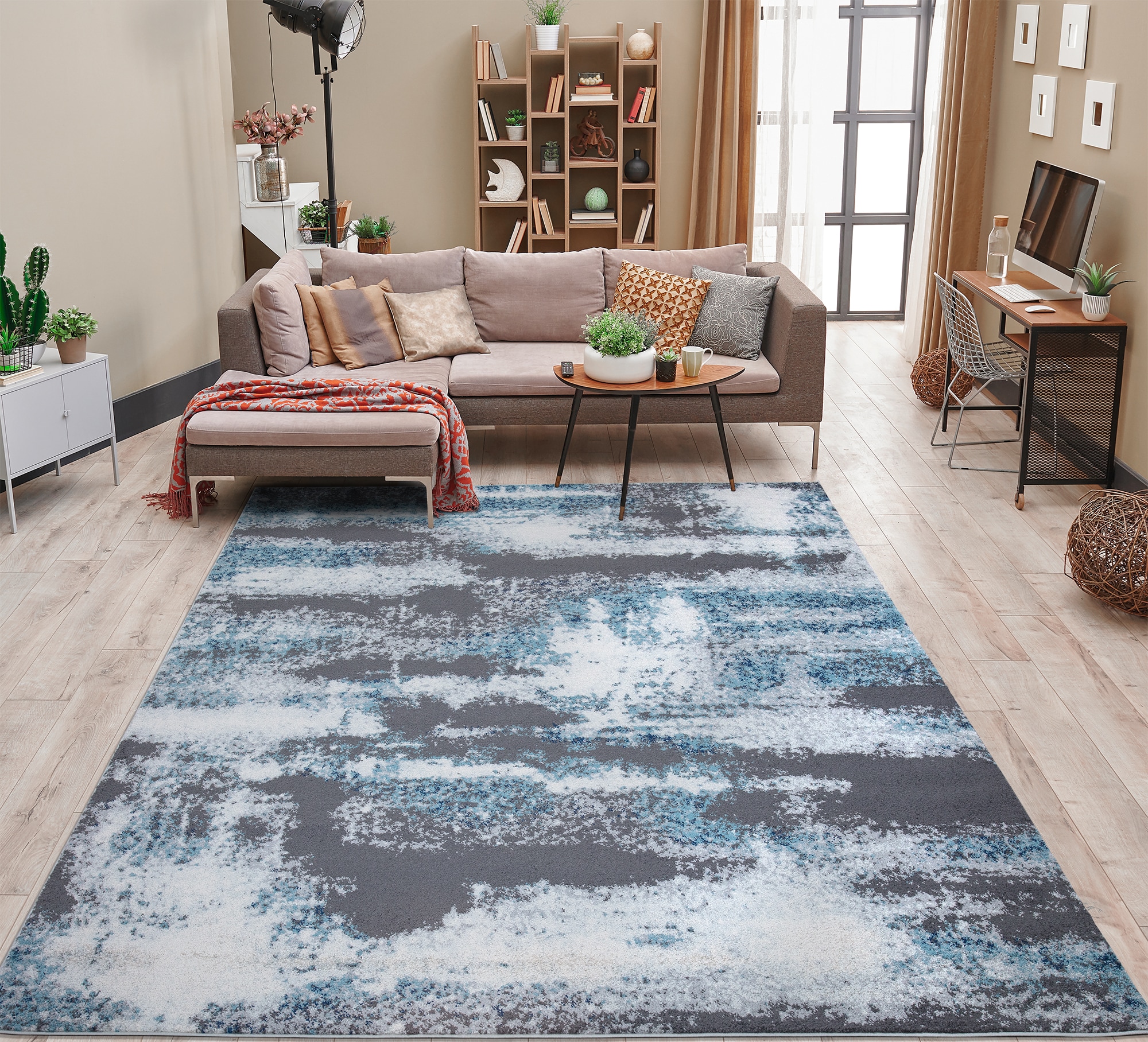 Ottomanson Rixos Distressed Gray Indoor Area Rug in the Rugs department ...