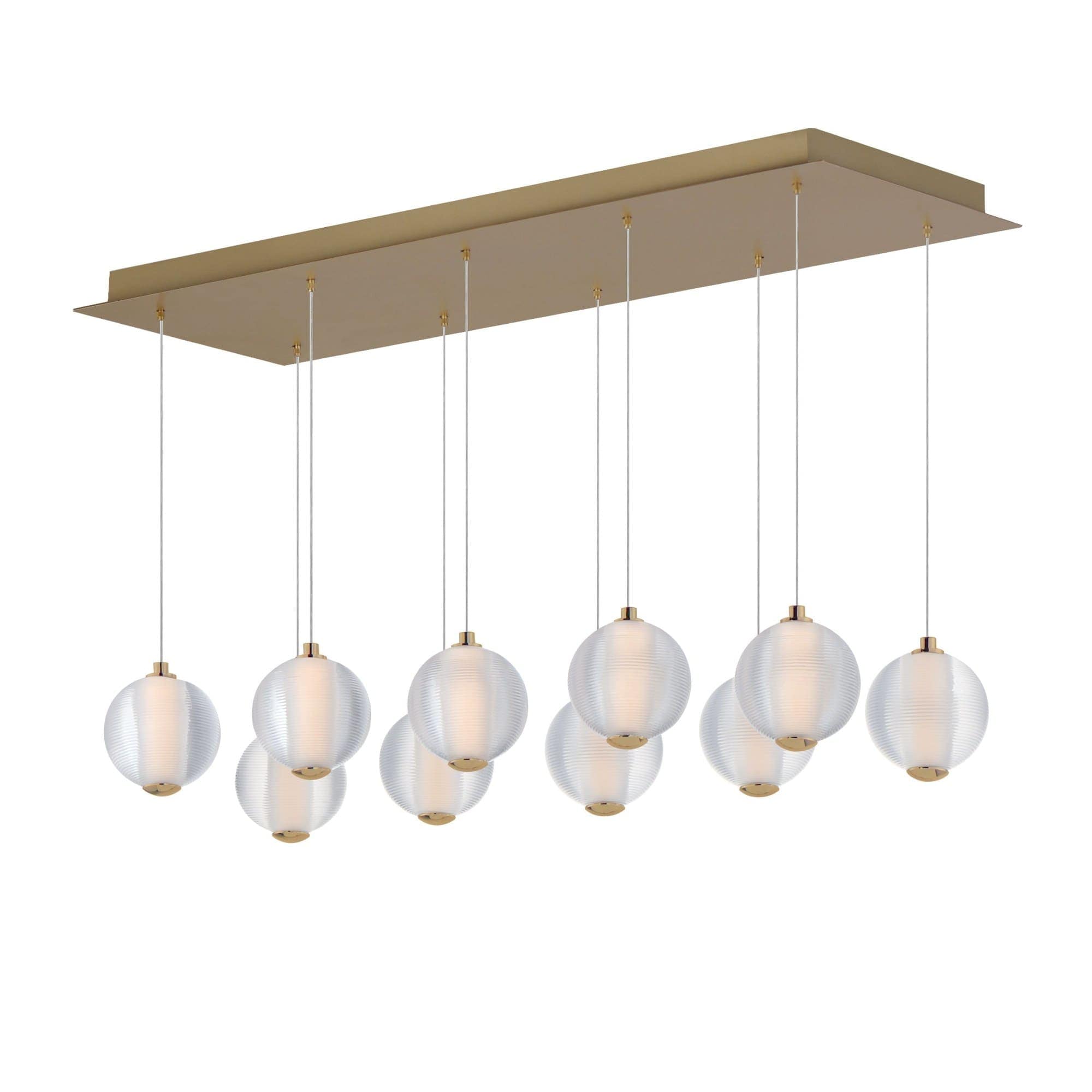 ET2 A-ET2-E24648-144GLD Rhythm 1- Light Gold Modern - LED Glass And Steel Pendant Light