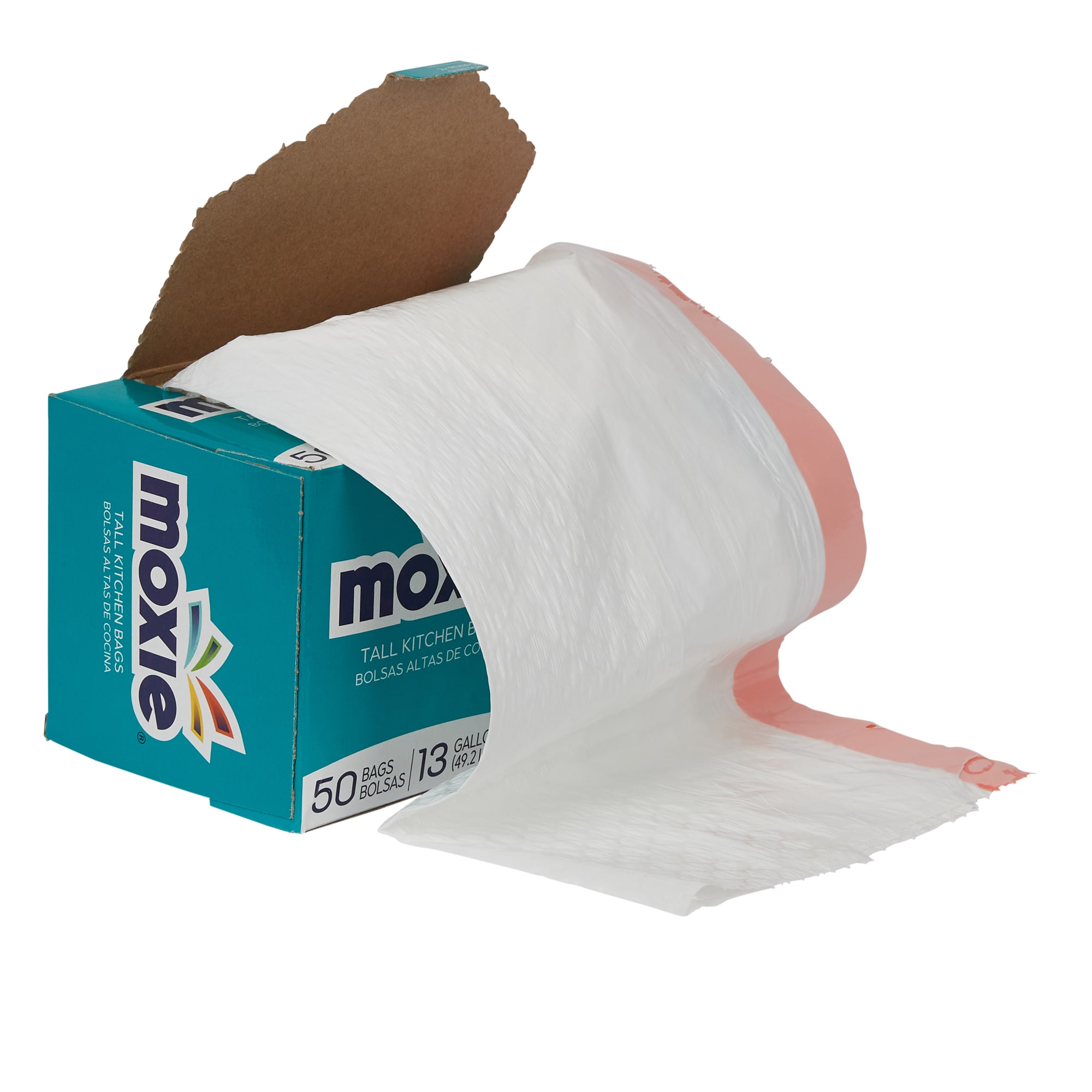 MOXIE 18-Gallons White Plastic Kitchen Drawstring Trash Bag (50-Count)