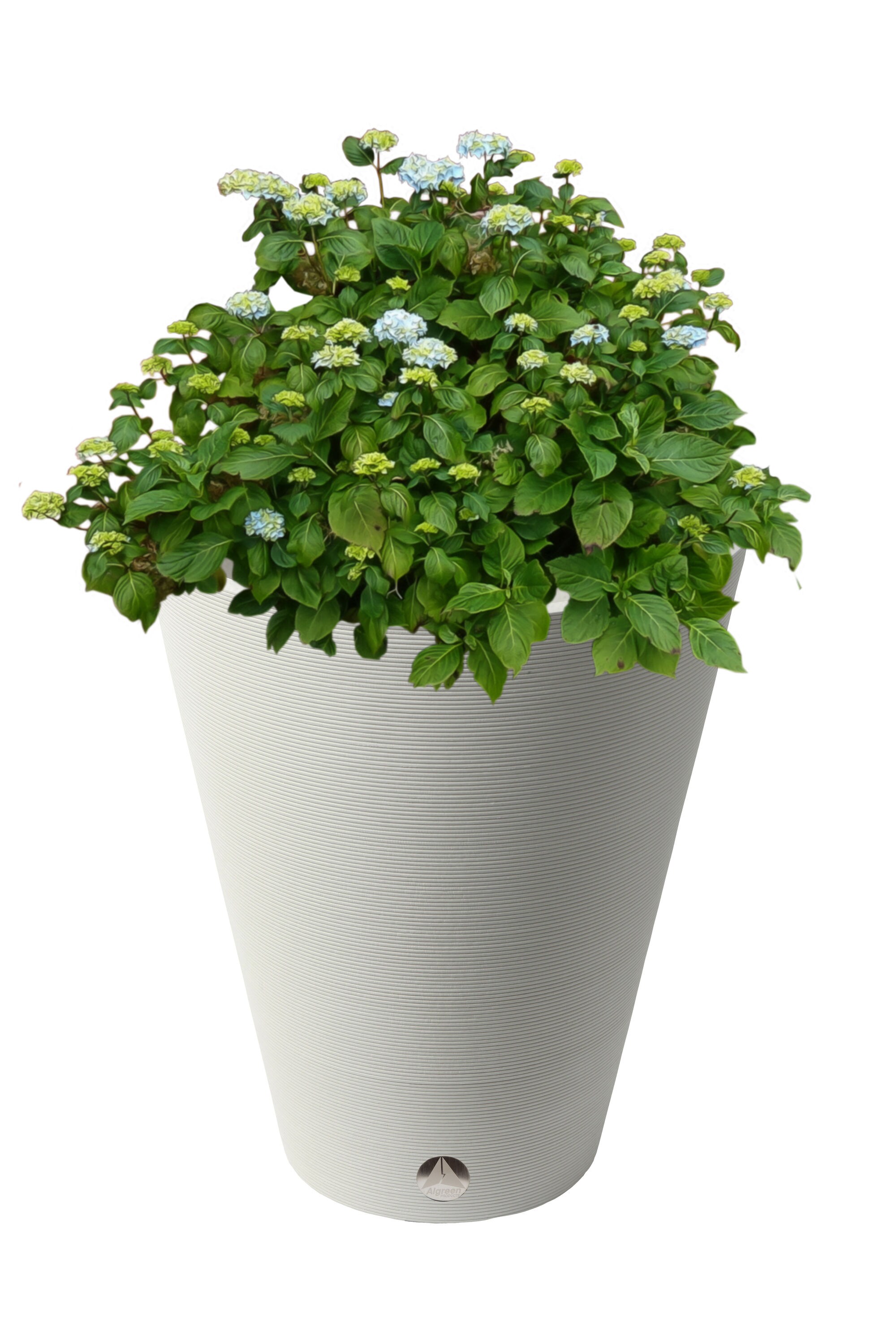 Algreen Products 16439 Round 18.5-in W Medium White Mixed/Composite Indoor/Outdoor Planter with Drainage Holes