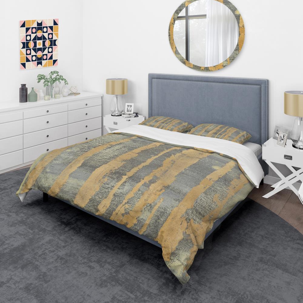 Designart BED30521-T 3 -Piece Gold Twin Duvet cover Set
