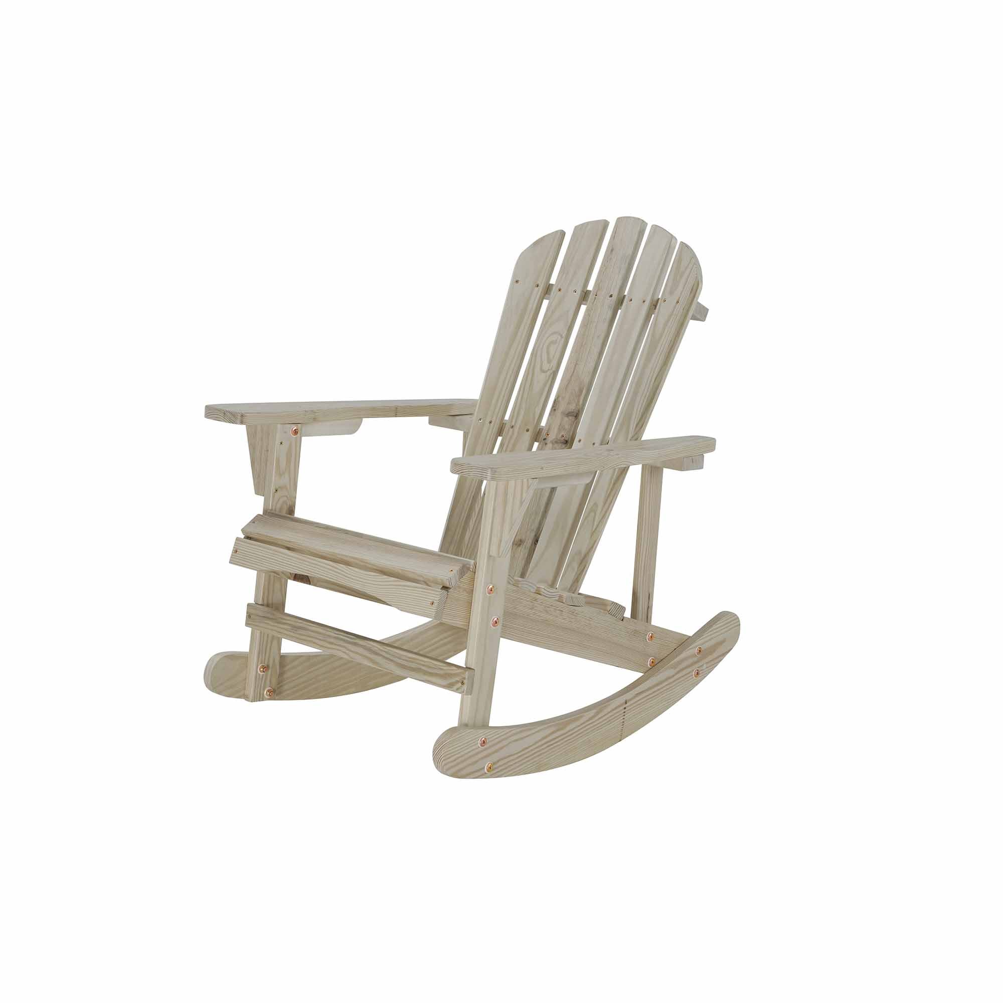 Saint Birch SBSWAD002NC Natural Wood Frame Rocking Chair with Slat Seat