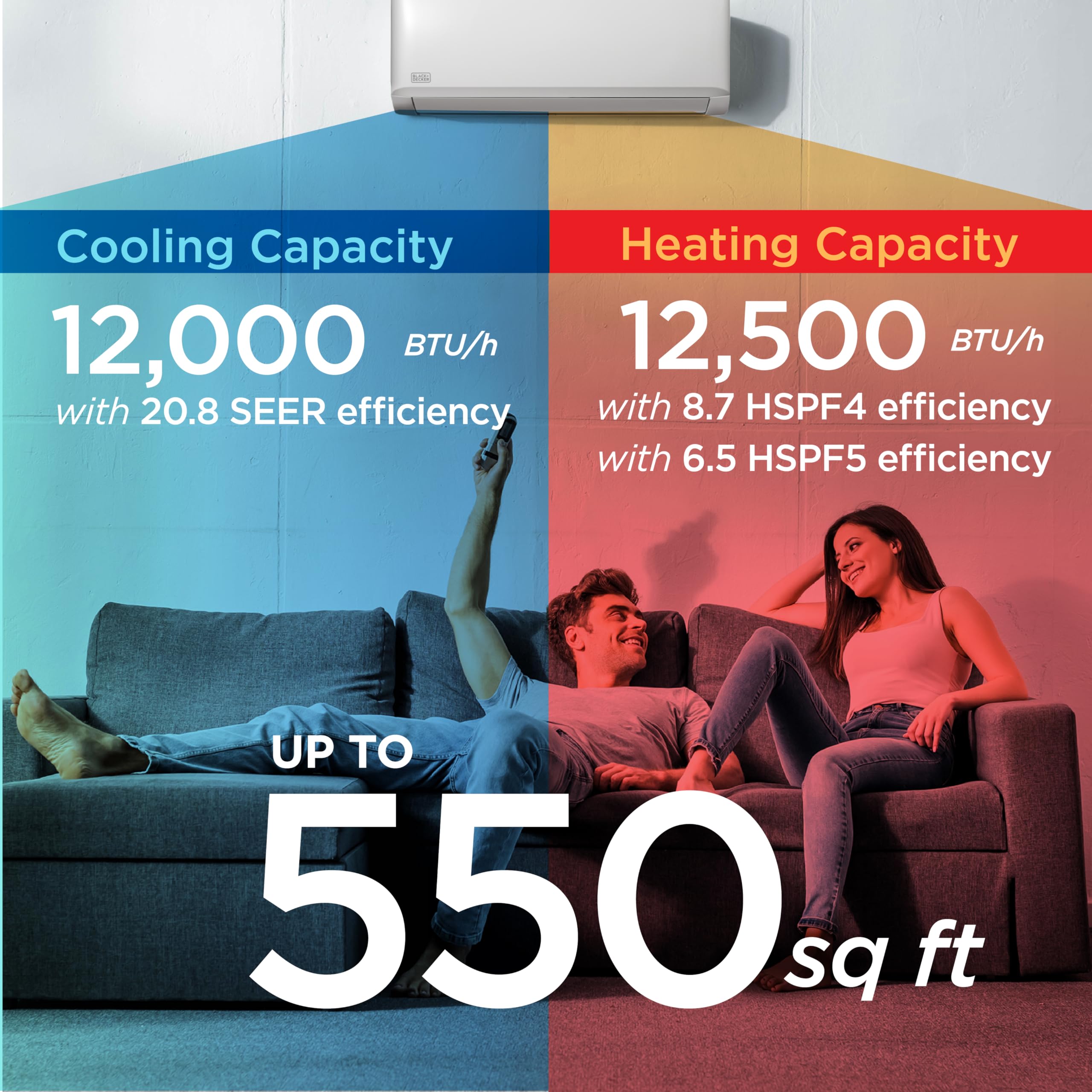 White 12,000 BTU Inverter Mini Split Air Conditioner with Heat Pump