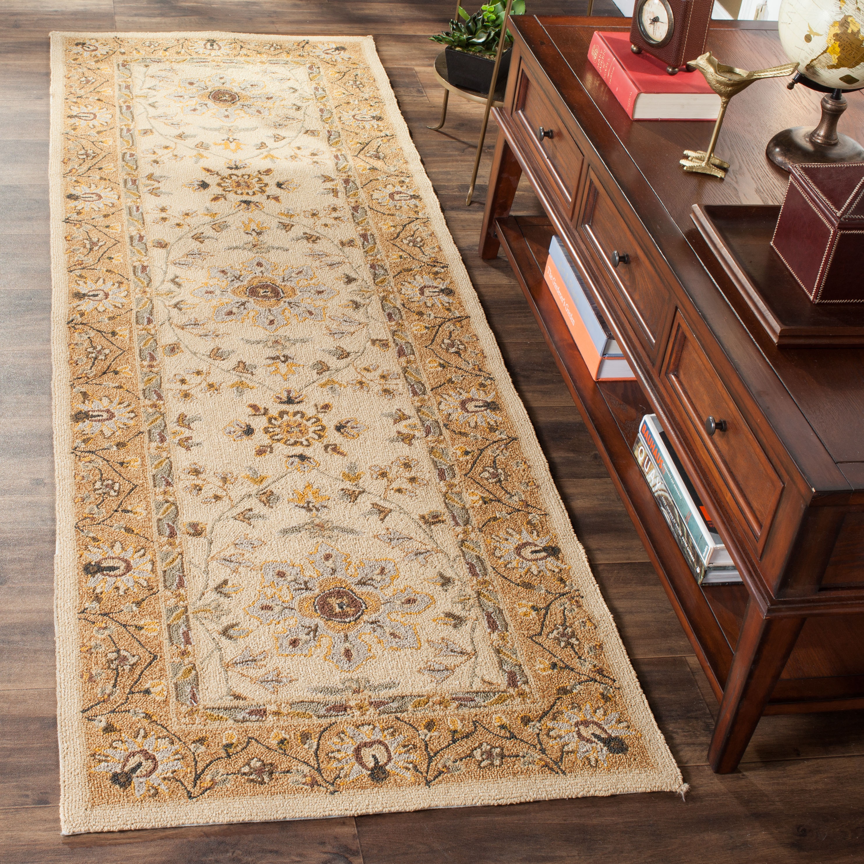 Safavieh EZC751D-28 Easy Care Pazar 3 x 8 (ft) Loomed Polypropylene Ivory/Beige Rectangular Indoor Floral/Botanical Oriental Runner rug
