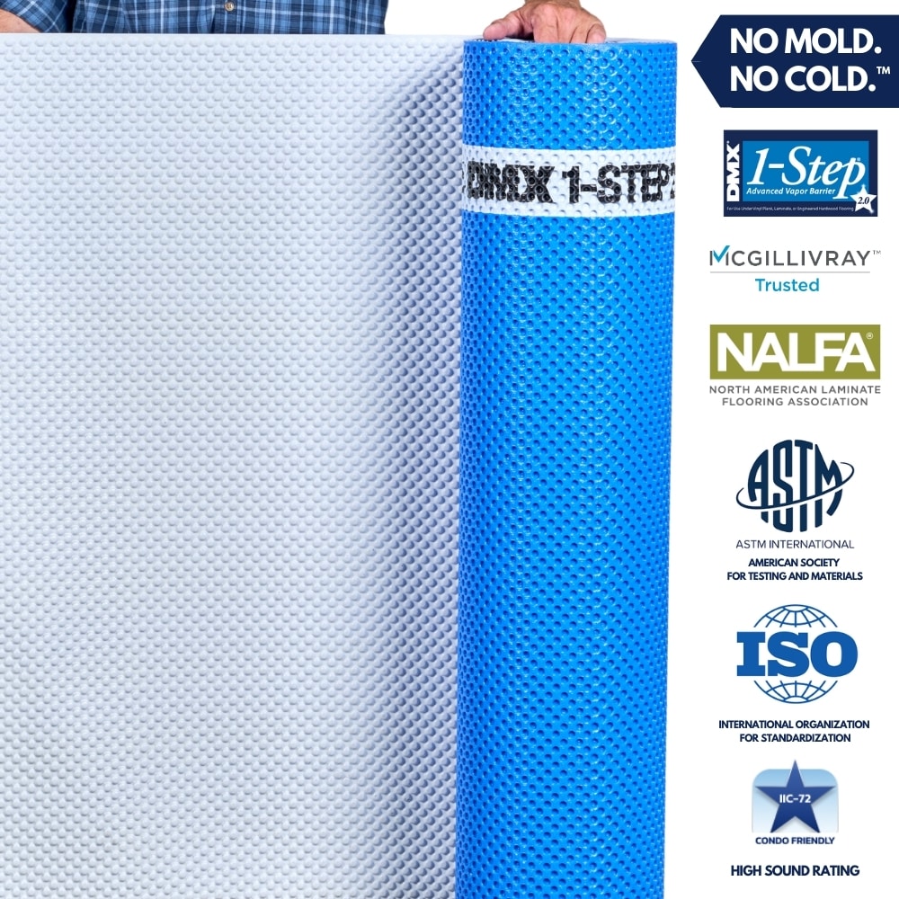 DMX 1-Step 1STEP2.0 100-sq ft 3.6-ft W x 29-ft L x 4 -mm T Premium Polypropylene Moisture Resistant Flooring Underlayment For Use Under Vinyl Plank, For Use Under Laminate,