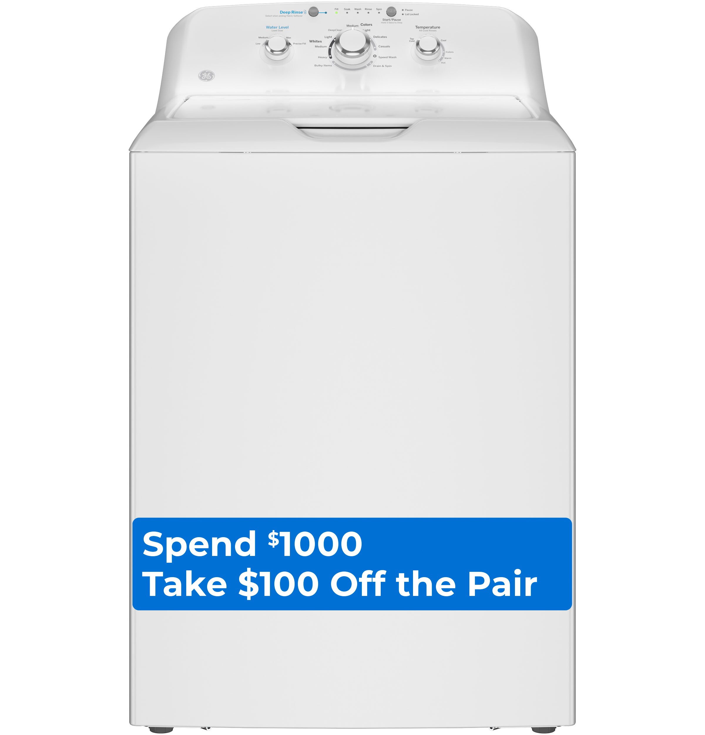 GE 4cu ft Agitator TopLoad Washer (White) in the TopLoad Washers