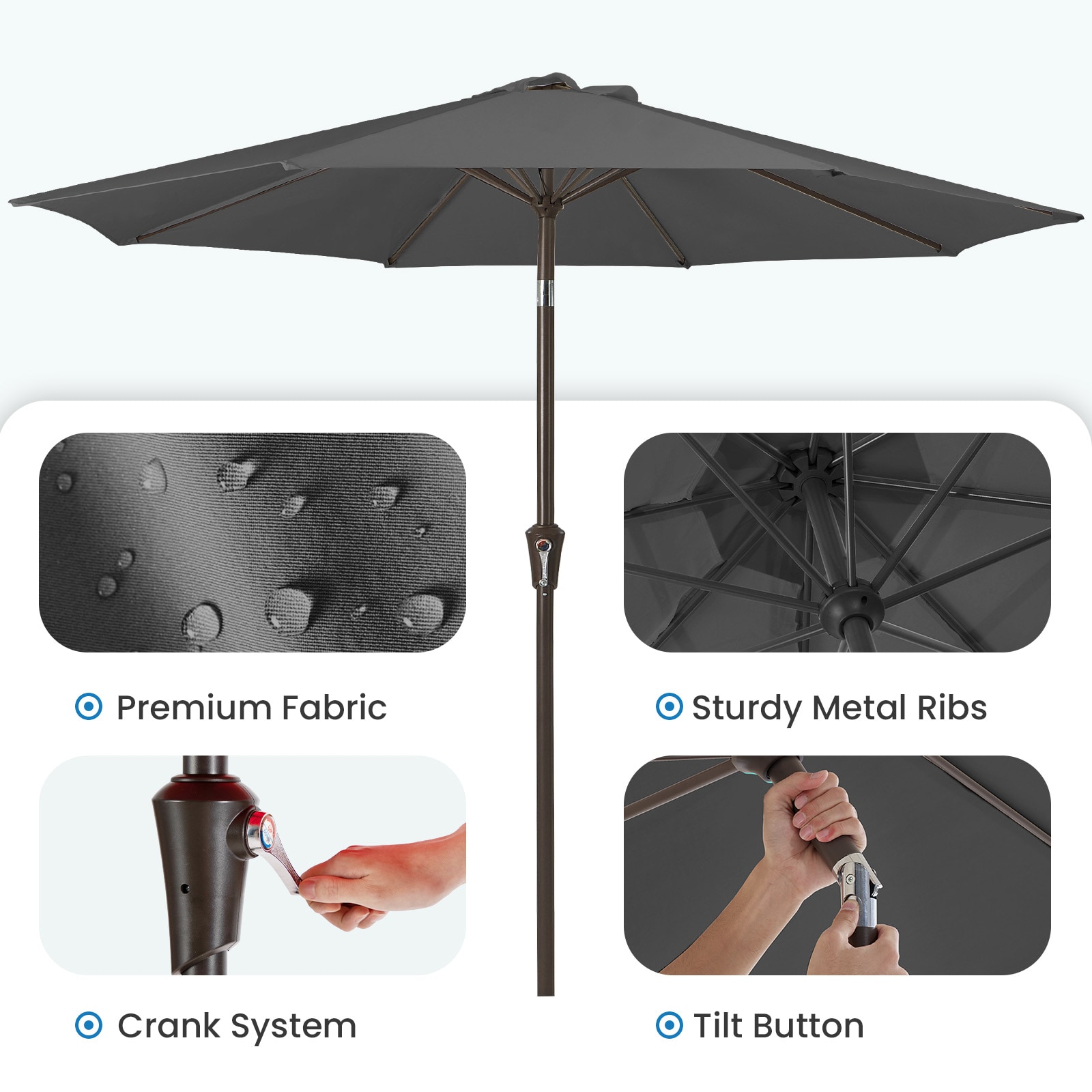 JEAREY JE-QTZZS-10FT-GR Umbrellas-2 - View #5