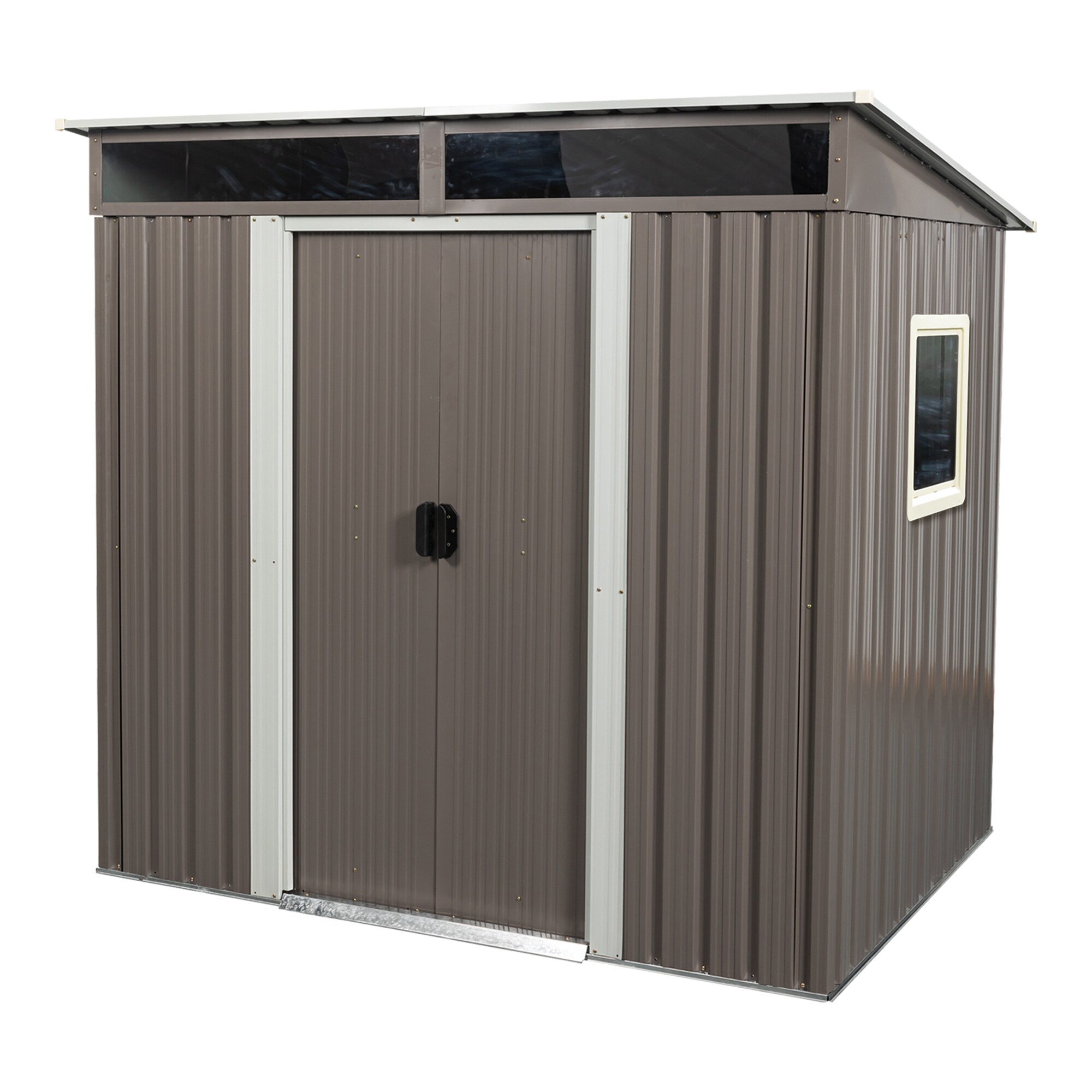 WELLFOR 6-ft x 5-ft GA Outdoor Tool Shed Galvanized Steel Storage Shed ...