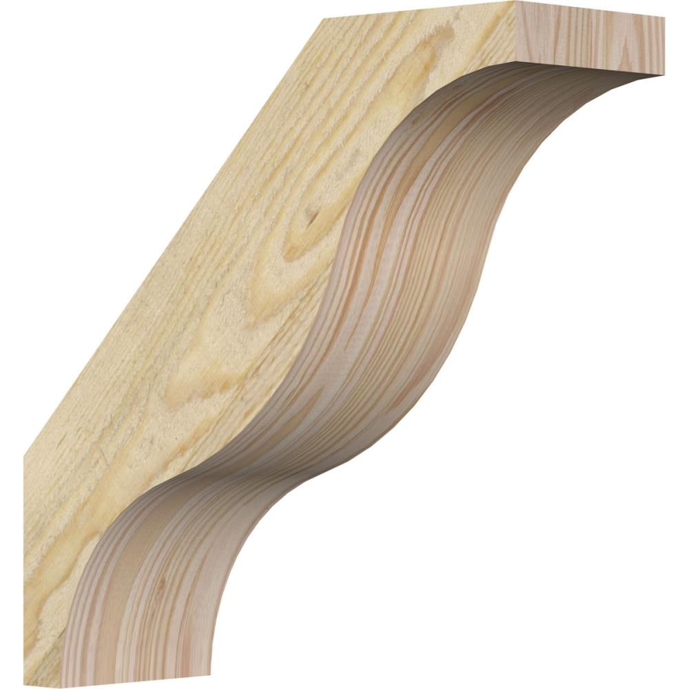 Ekena Millwork BRC04X12X12FST00RDF 4-in x 12-in x 12-in Douglas Fir Unfinished Wood Funston Rough Sawn Knee Brace