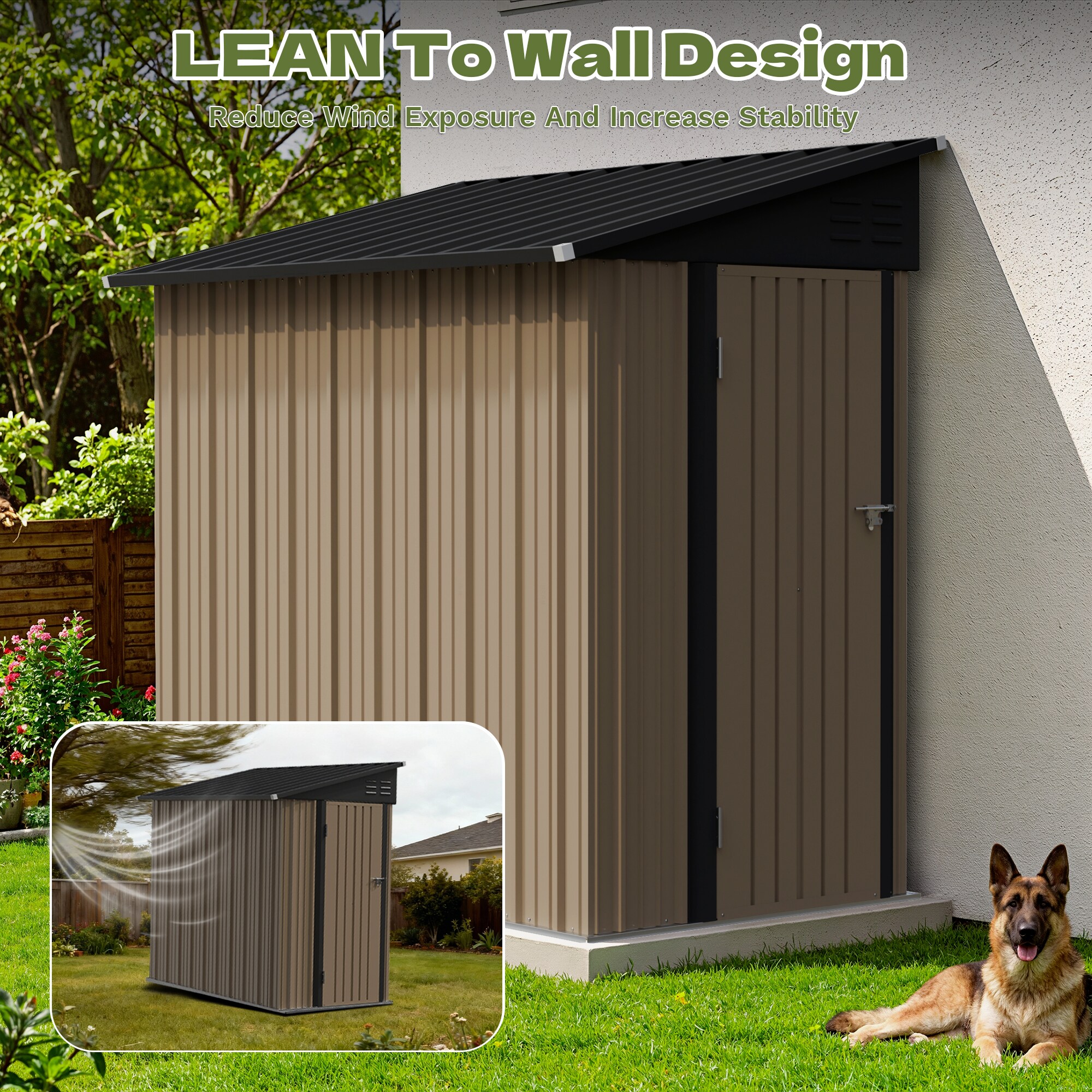 Patiowell LS-1025-BN Metal-Storage-Buildings-Sheds - View #5