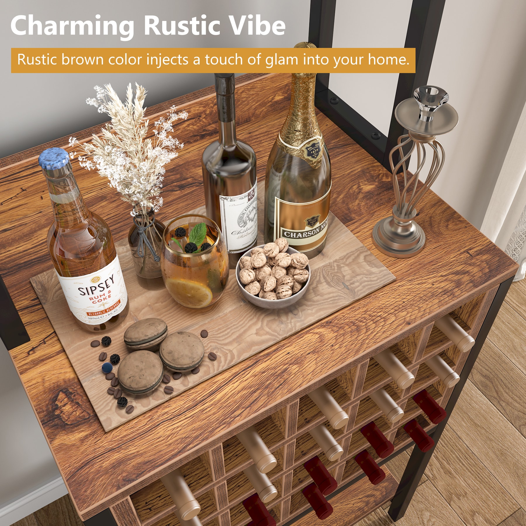 Small table with discount wine rack underneath